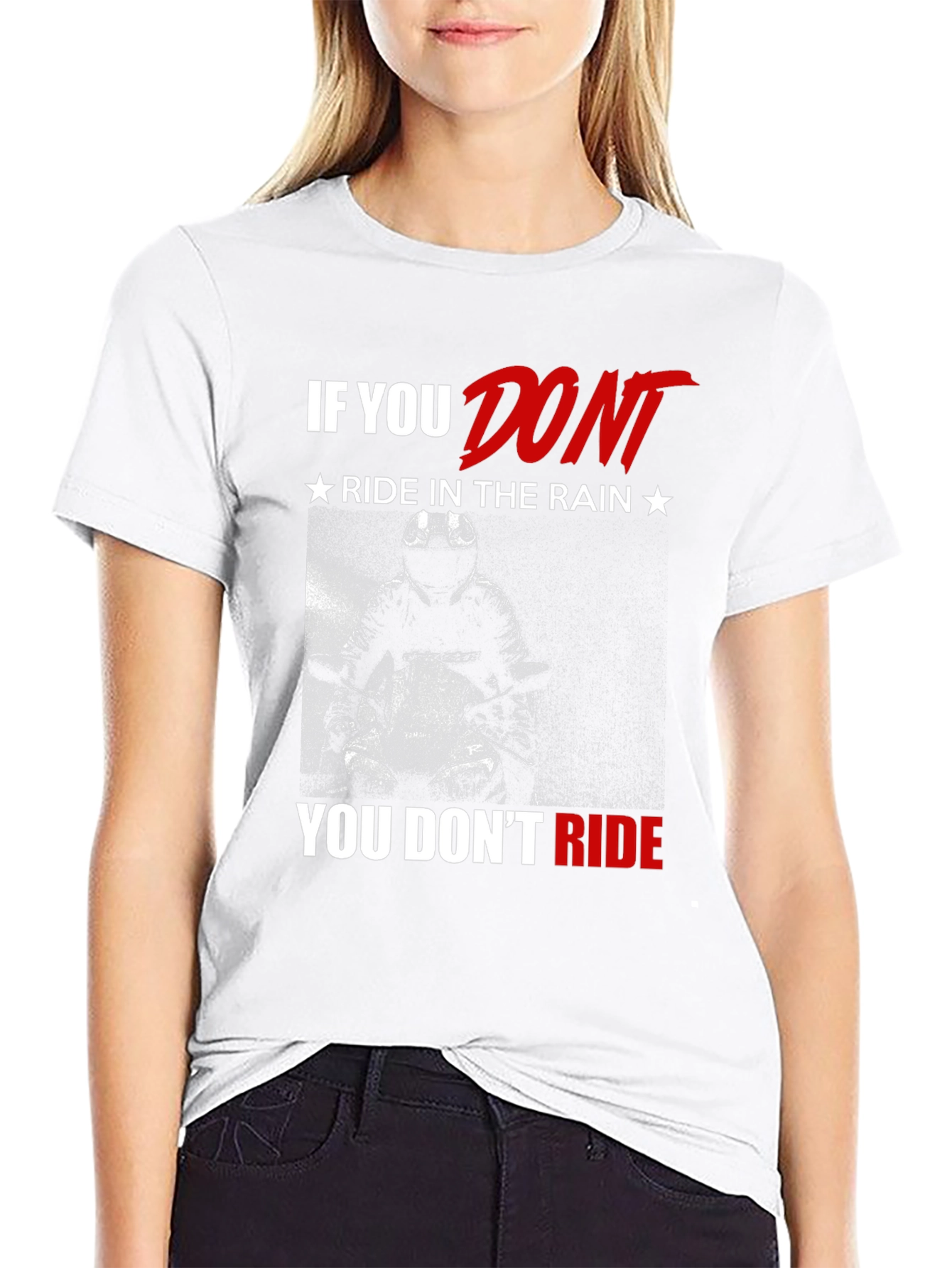Black Riding in the Rain T-Shirt - Motorcycle Biker Tee view 9