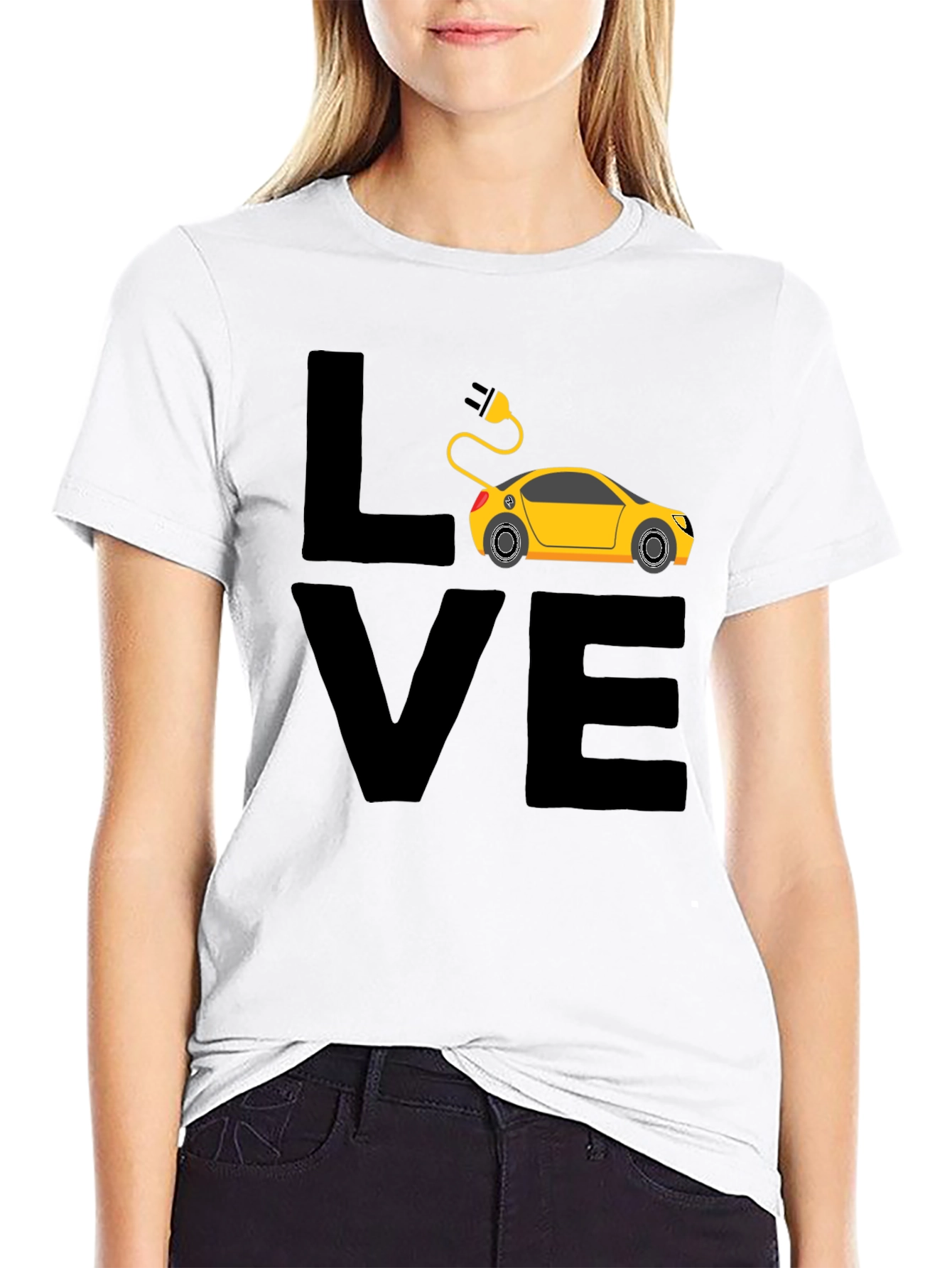 Black Electric Car Lover T-Shirt - Black view 9