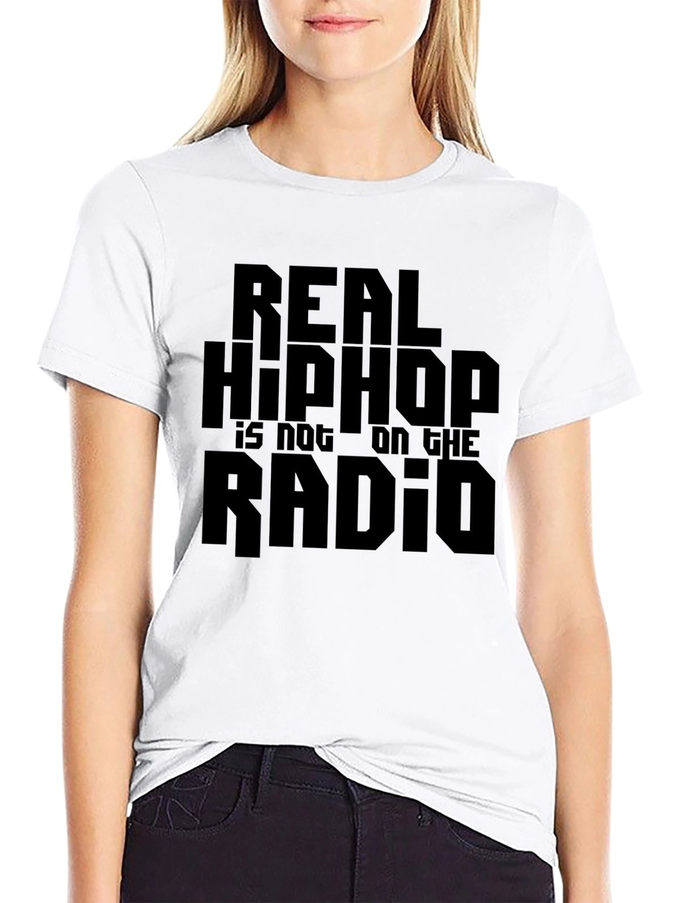 Black Real Hip Hop Tee - Black Graphic T-Shirt view 9