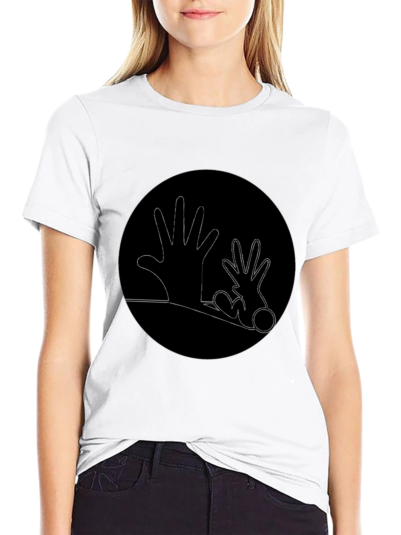 Black Hands Graphic Black T-Shirt view 9