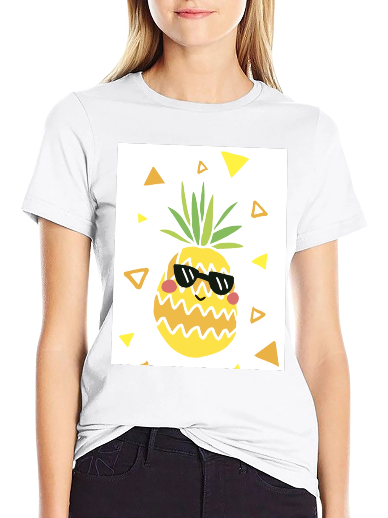 Black Cool Pineapple Graphic T-Shirt - Black Casual Tee view 9