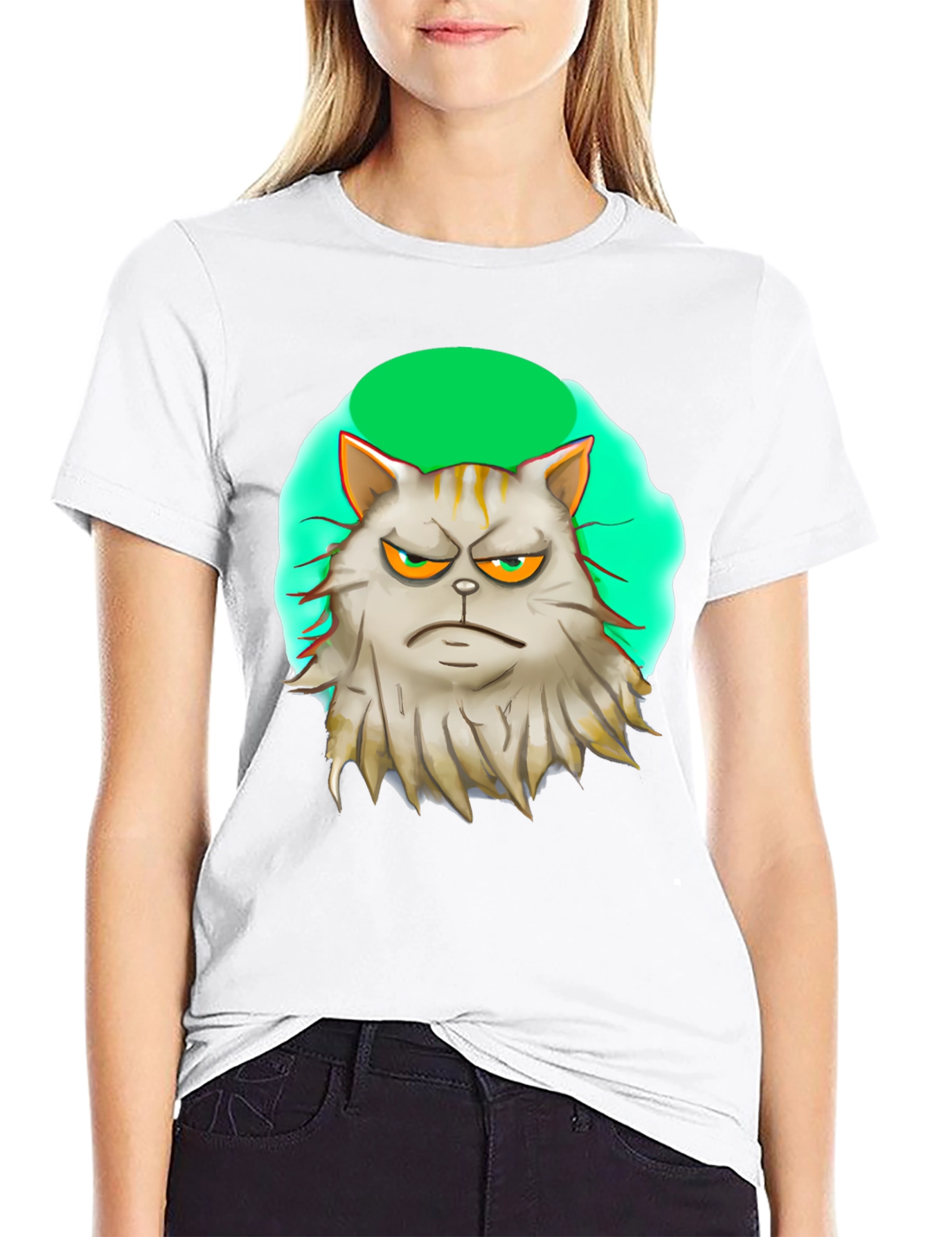 Black Grumpy Cat T-Shirt - Unique Graphic Tee view 9