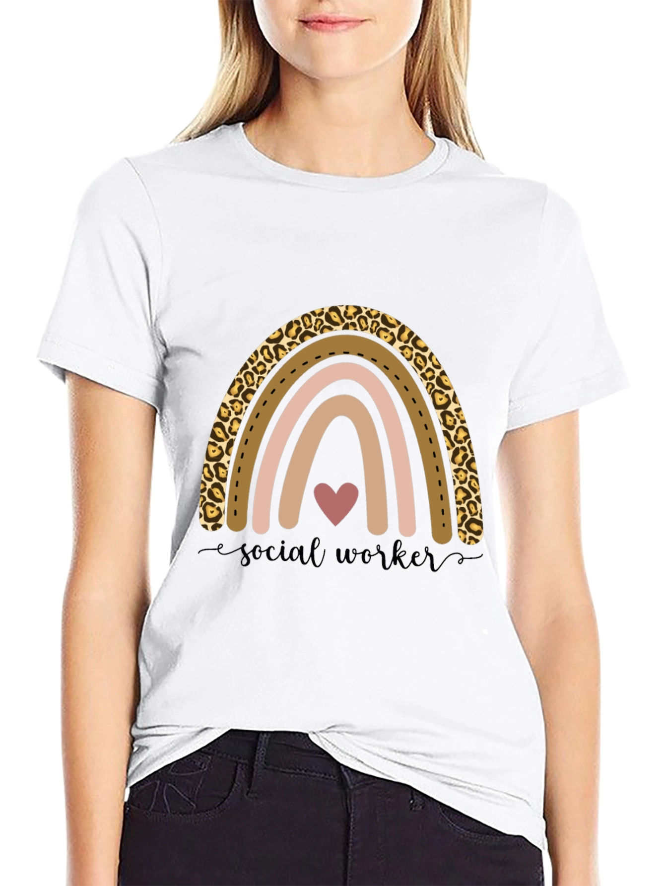 Black Social Worker Rainbow Graphic Tee view 9