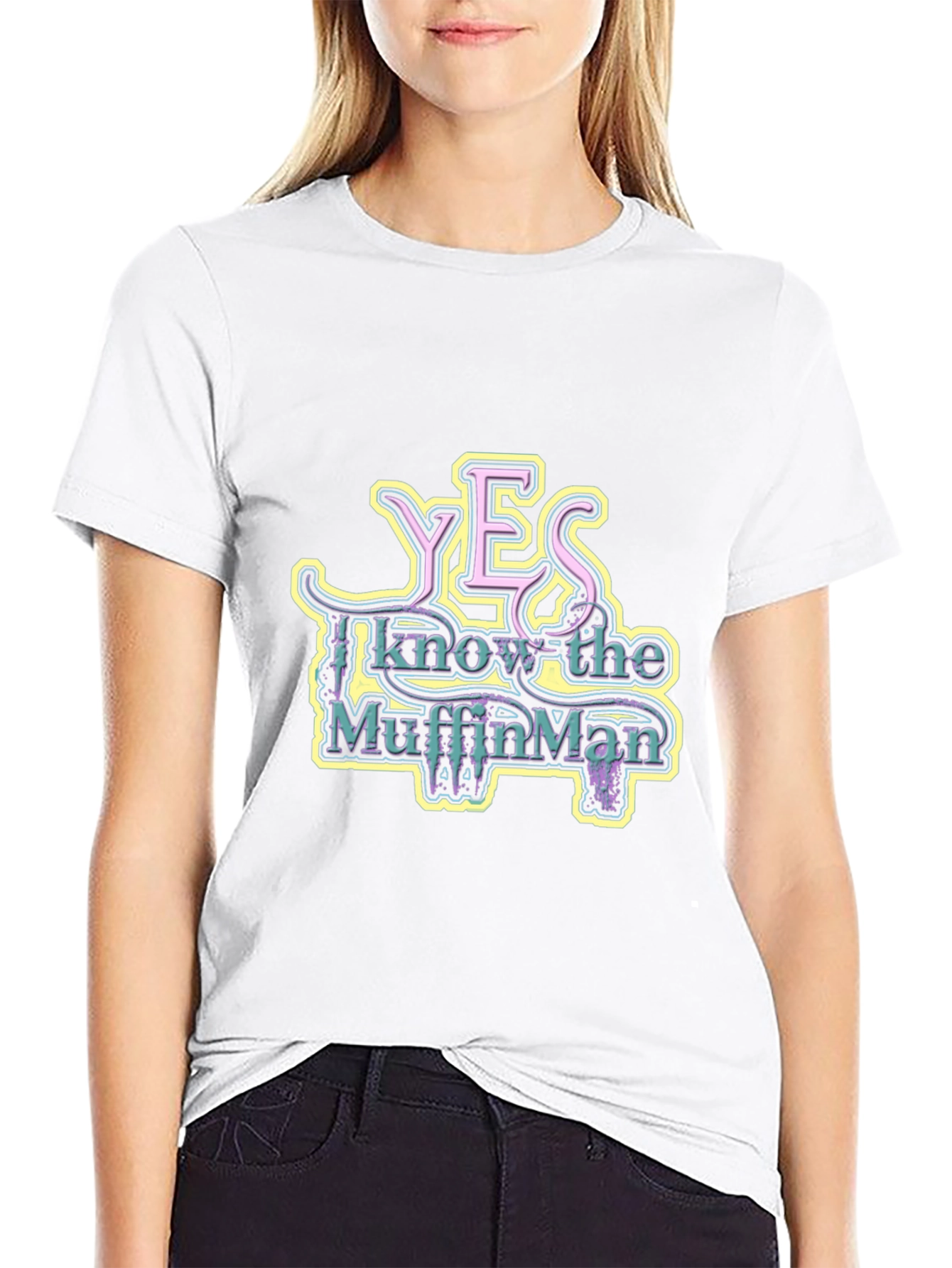 Black Yes I Know The Muffin Man Graphic Tee view 9
