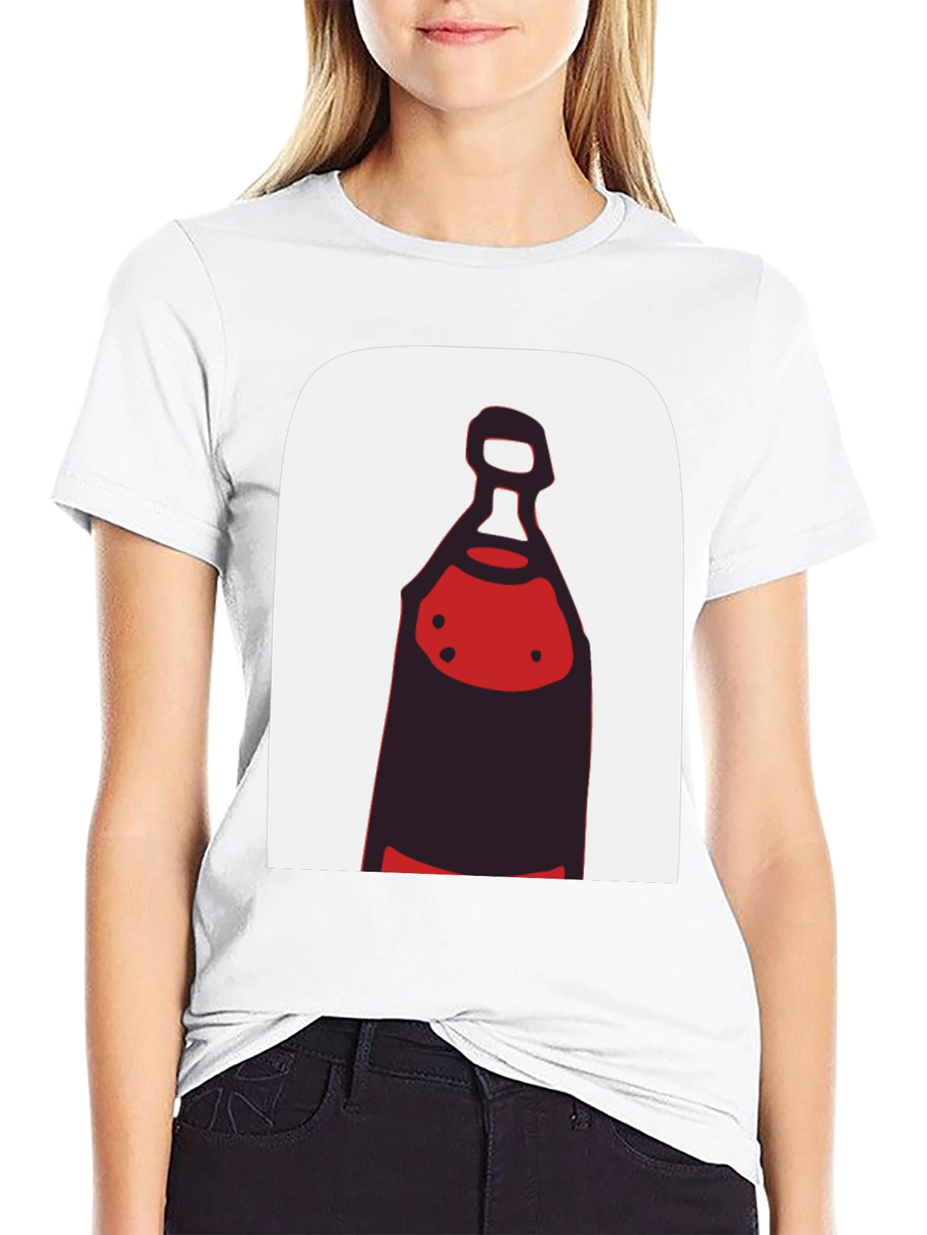 Black Abstract Bottle Graphic Tee - Black Cotton view 9