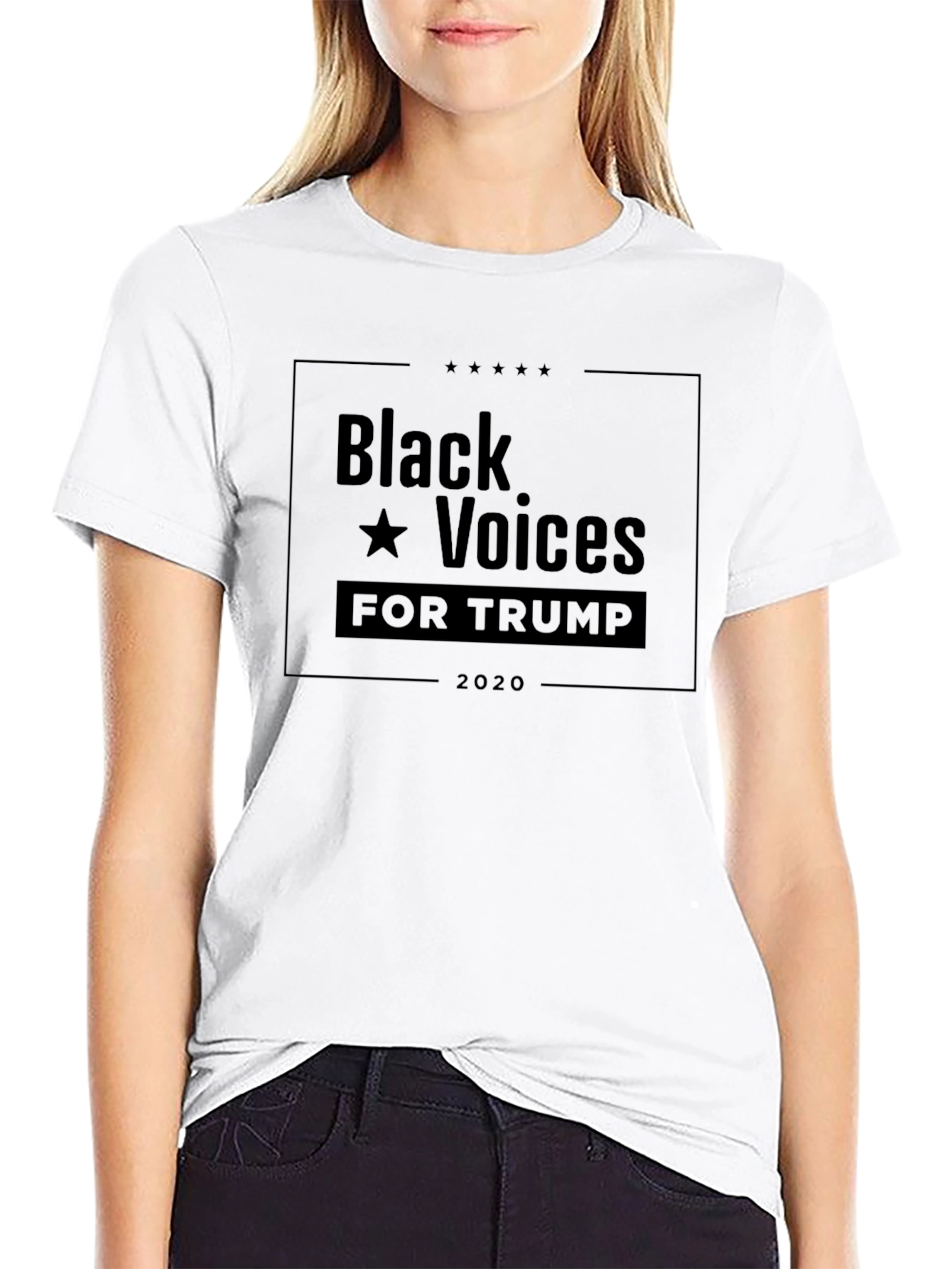 Black Black Voices for Trump 2020 T-Shirt view 9