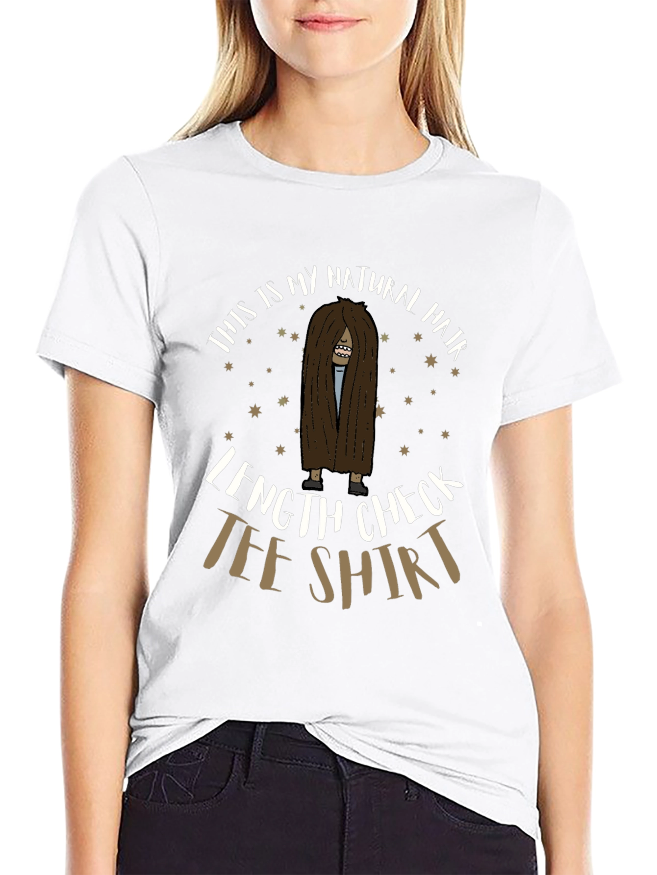 Black Natural Hair Length Check Tee view 9