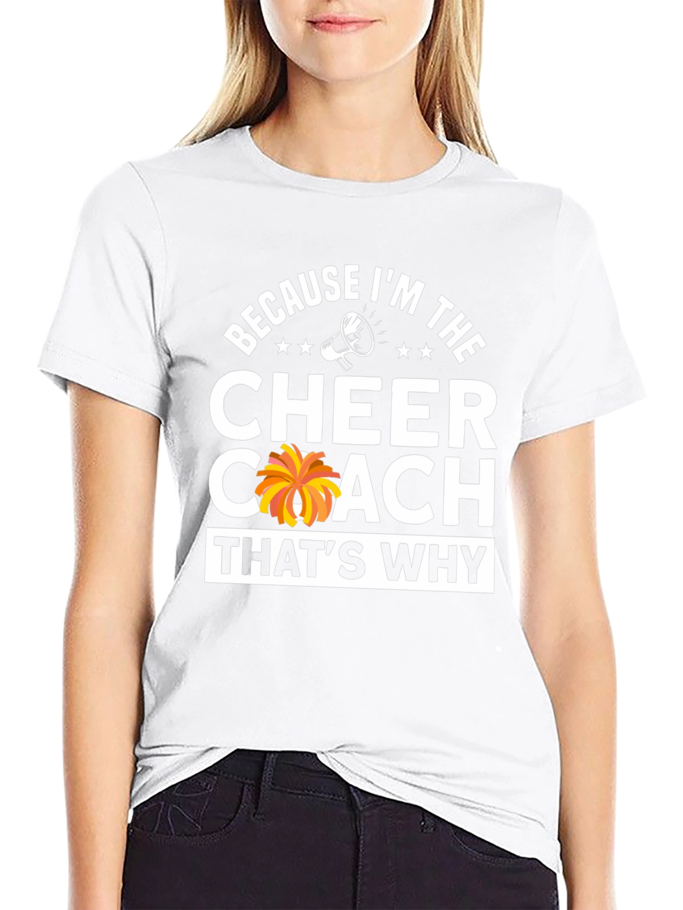 Black Cheer Coach T-Shirt: Because I'm The Cheer Coach! view 9