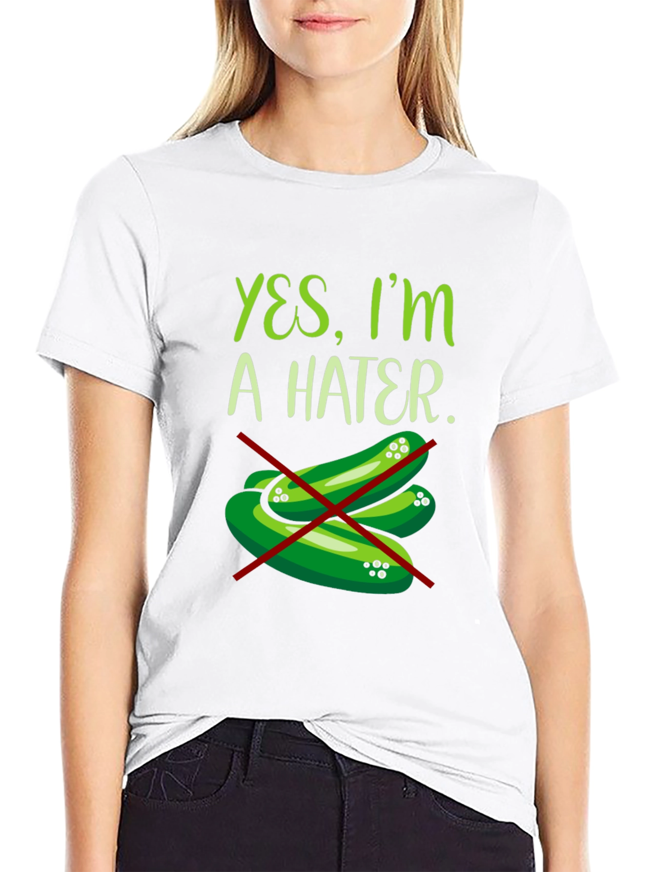 Black Yes, I'm a Hater Pickle T-Shirt view 9