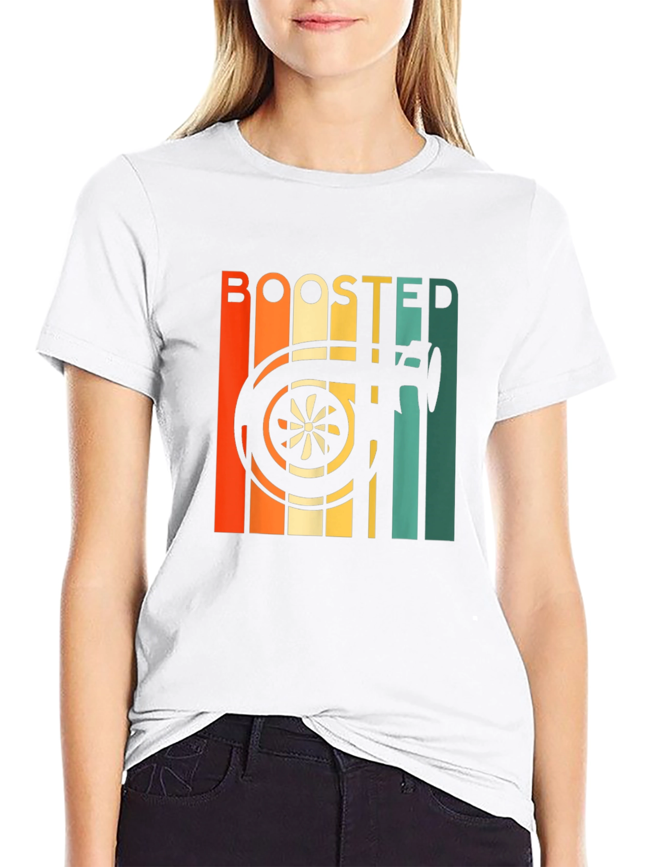 Black Boosted Turbo T-Shirt - Automotive Enthusiast Style view 9