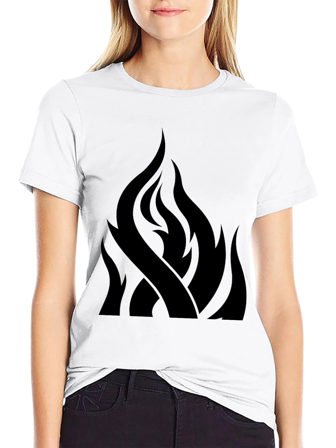 Black Black Flames Graphic Tee - Men's Casual Shirt view 9
