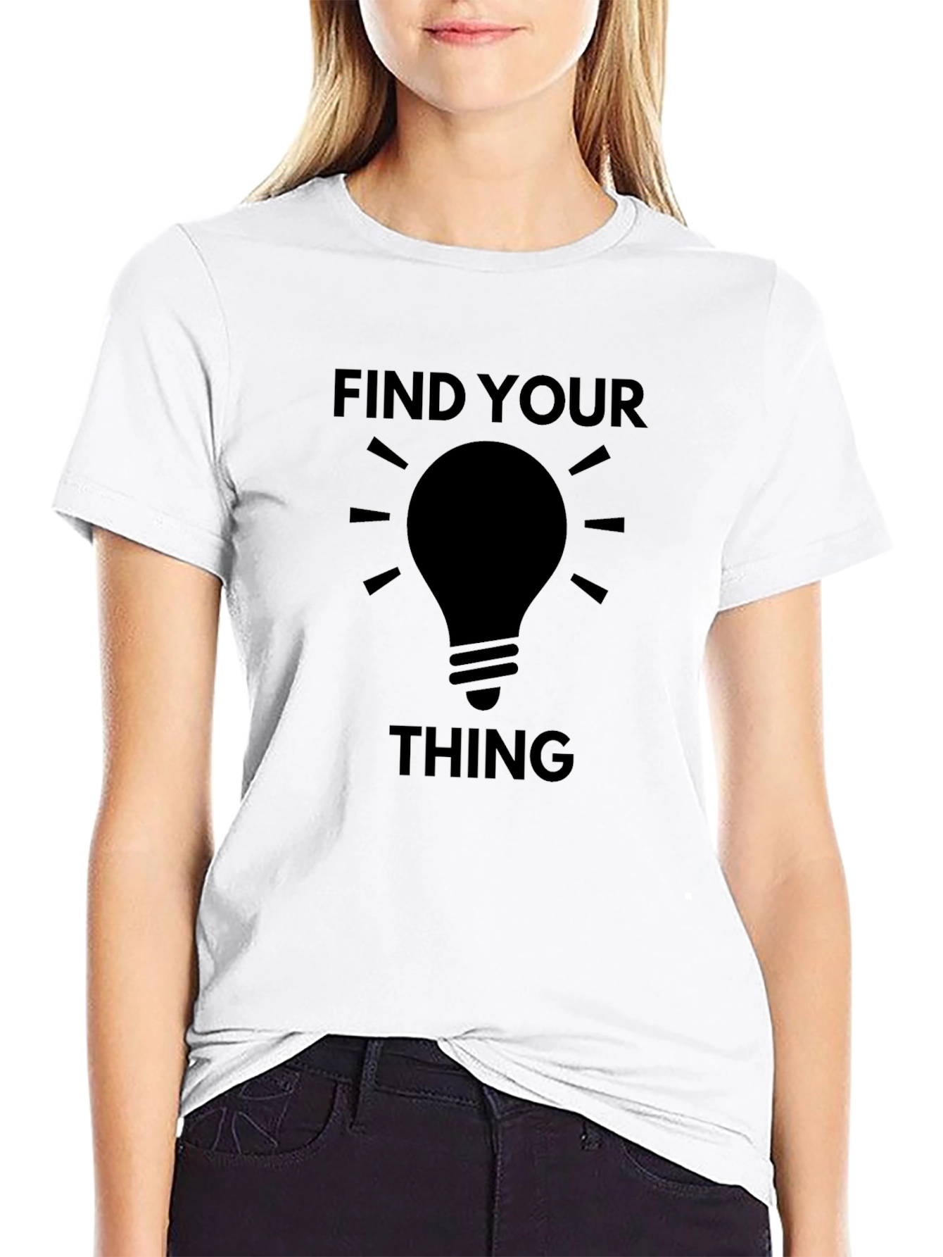 Black Find Your Thing T-Shirt - Idea Bulb Graphic Tee view 9
