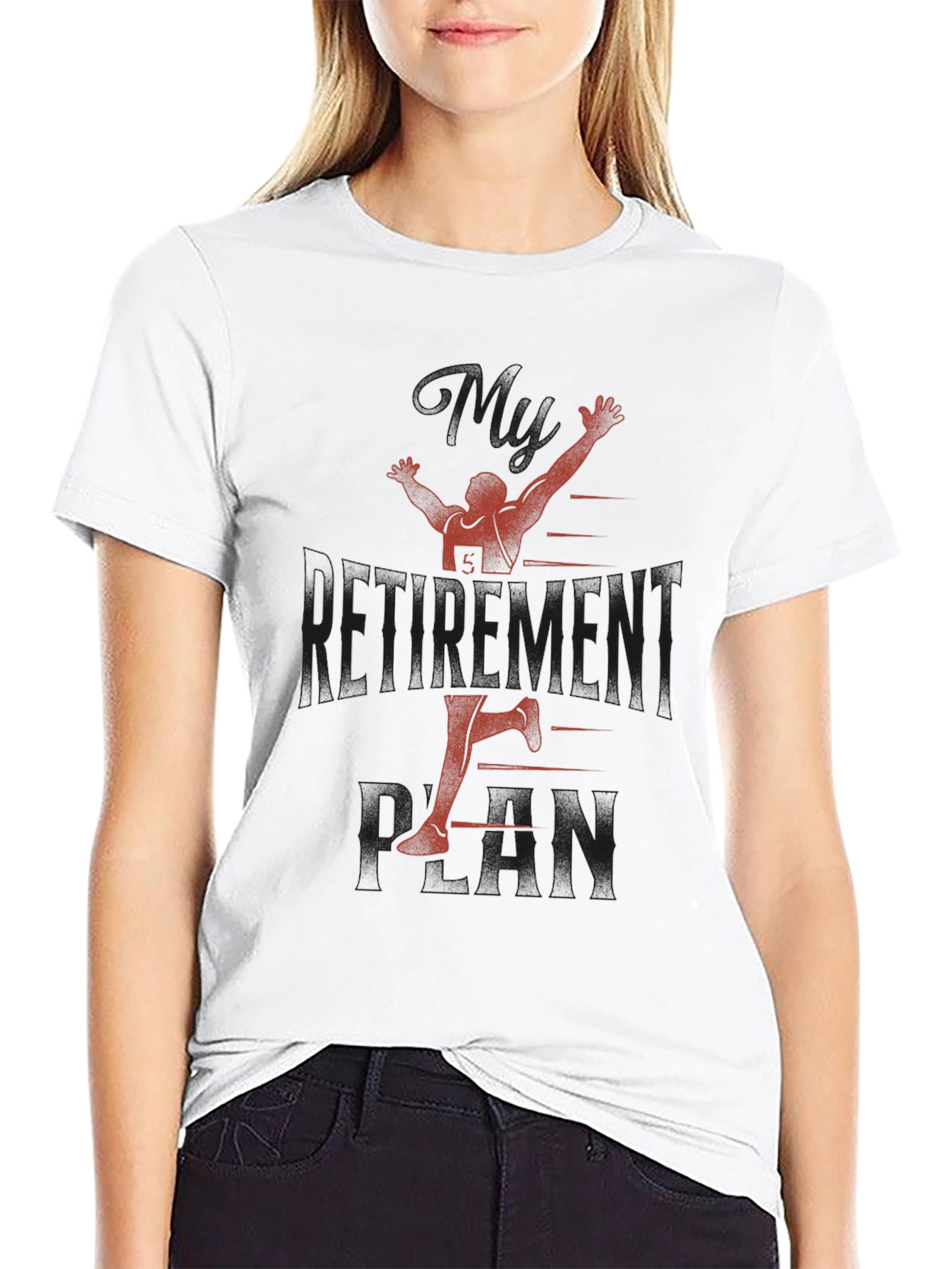 Black Funny Retirement Plan Running T-Shirt view 9