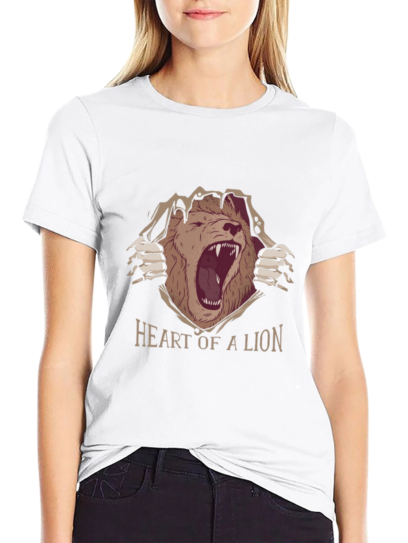 Black Heart of a Lion Graphic Tee - Black view 9
