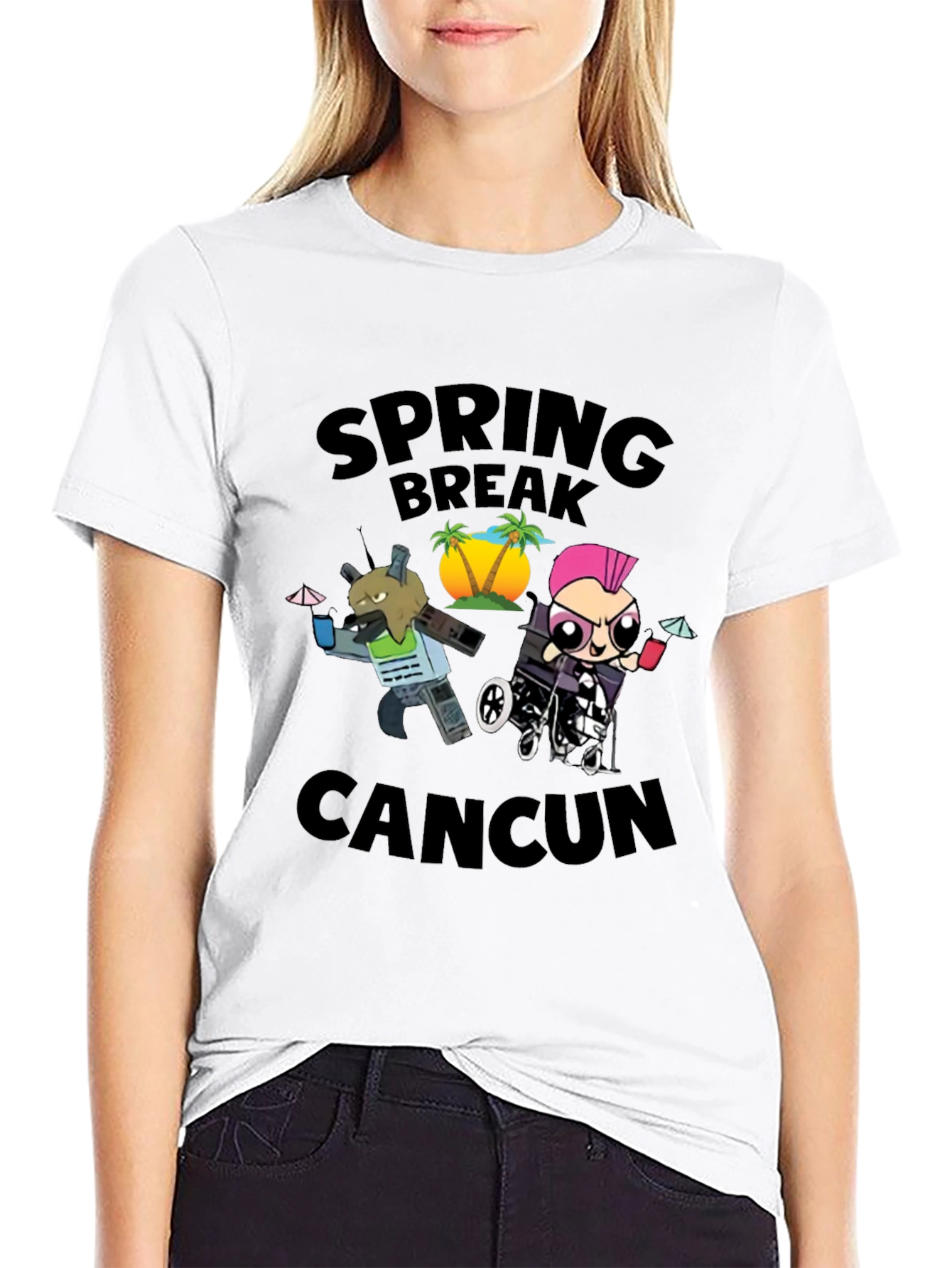Black Spring Break Cancun Graphic Tee view 9