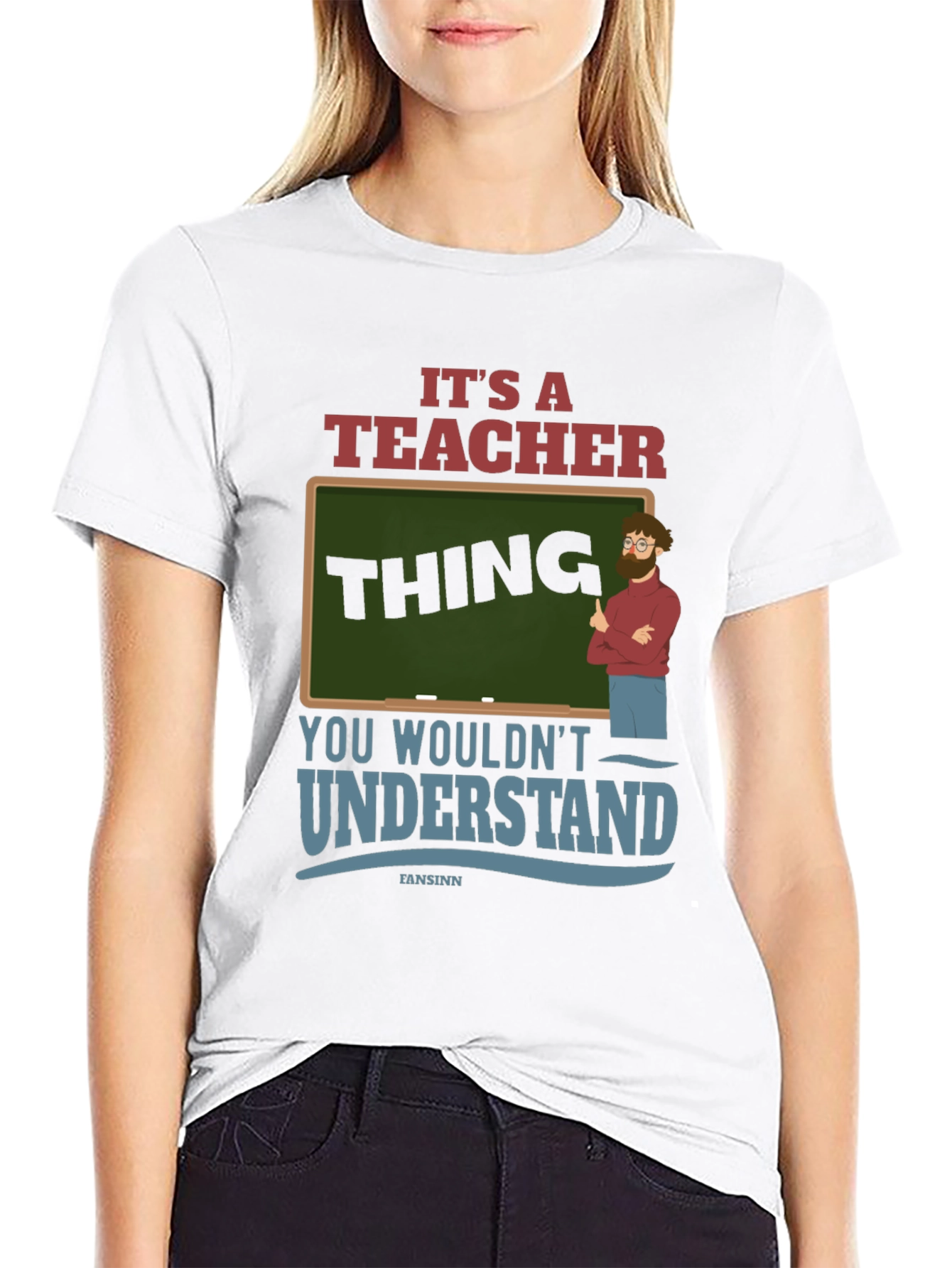 Black It's A Teacher Thing T-Shirt view 9