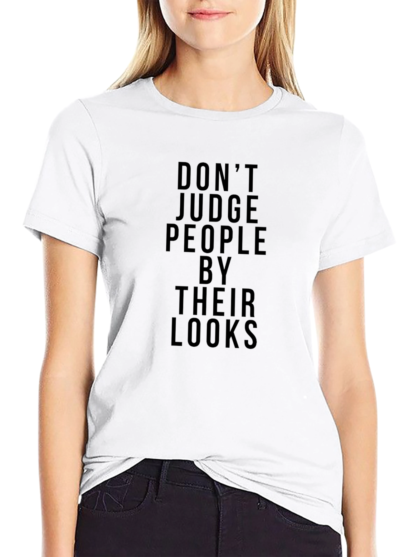 Black Don't Judge People Graphic Tee - Stylish Black T-Shirt view 9