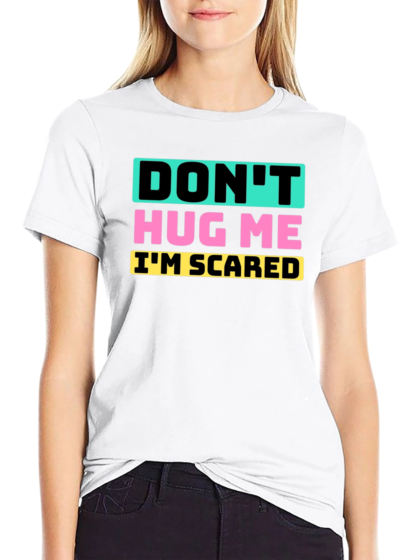Black Don't Hug Me I'm Scared Graphic Tee view 9