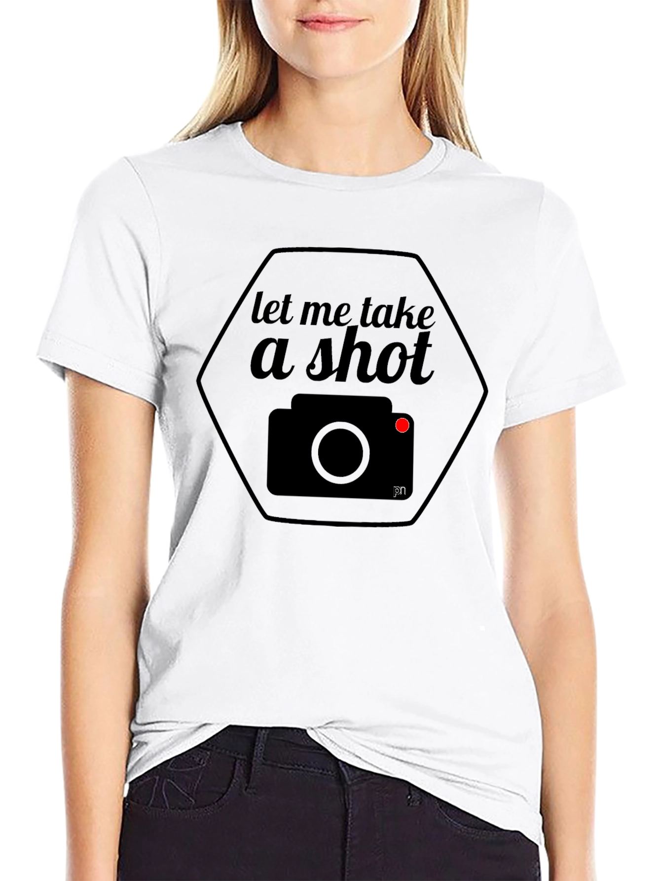 Black Let Me Take A Shot Camera Graphic T-Shirt view 9