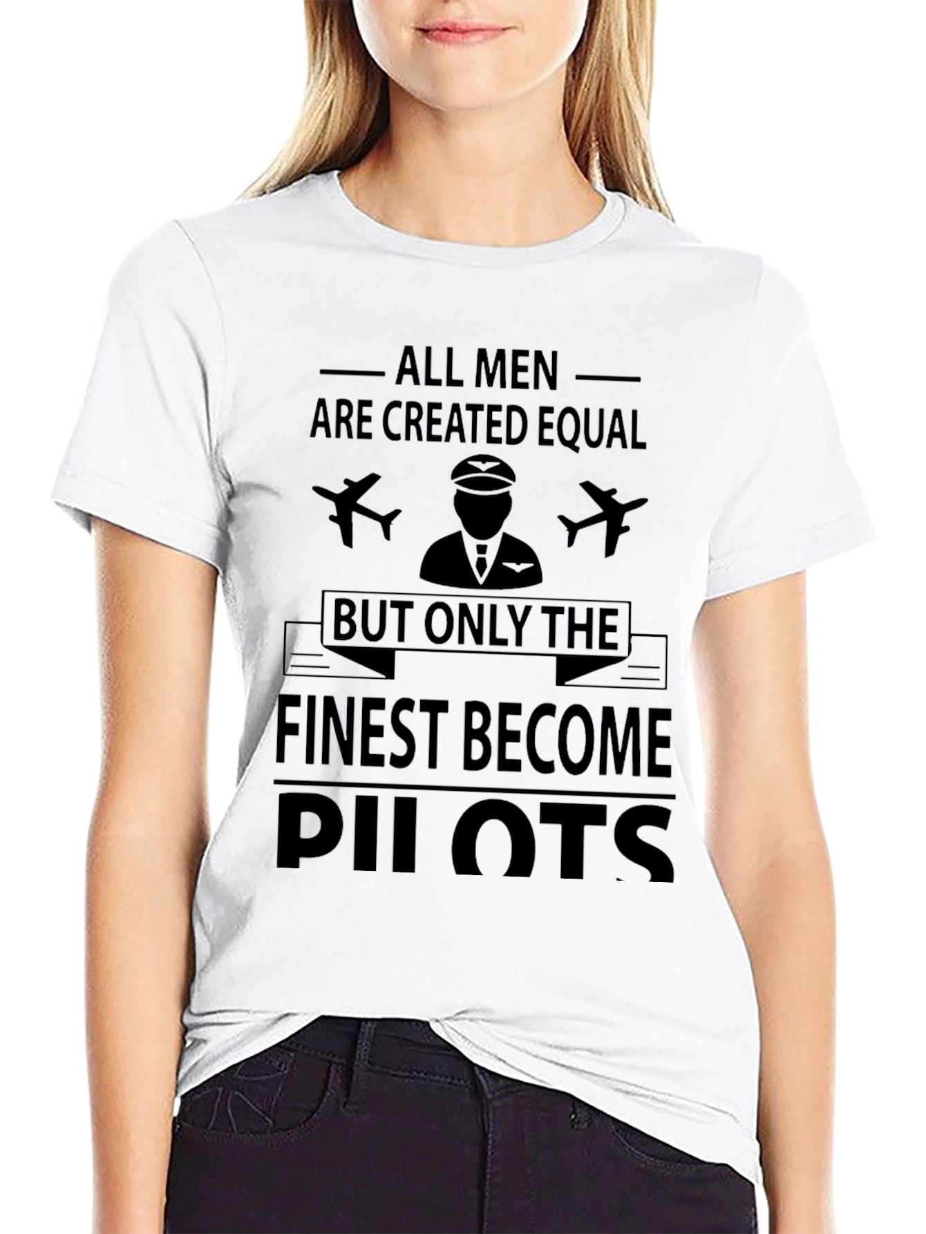 Black Finest Pilots T-Shirt - All Men Are Created Equal view 9