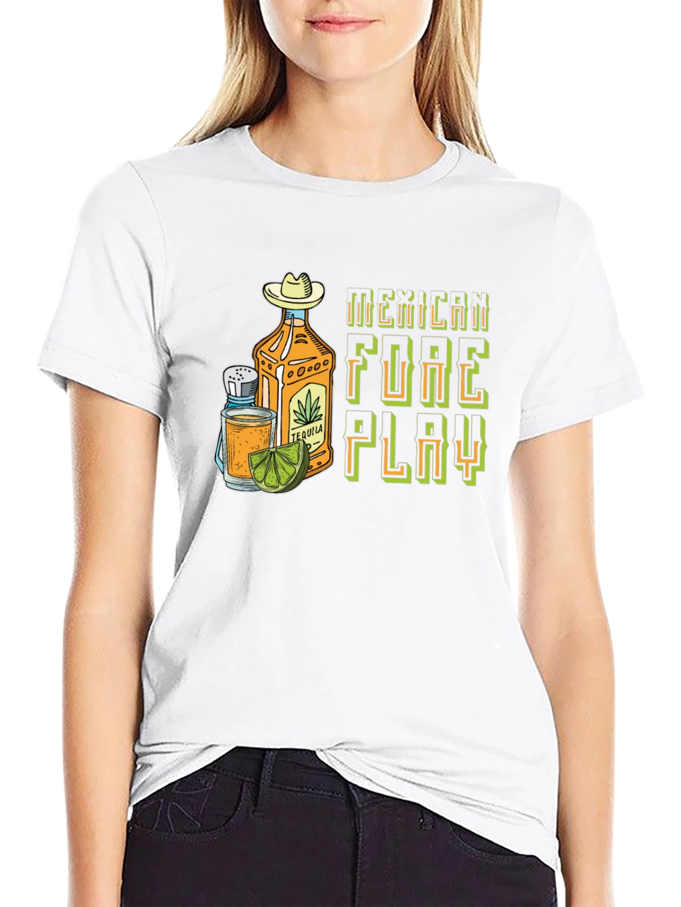 Black Mexican Foreplay Tequila Graphic Tee view 9