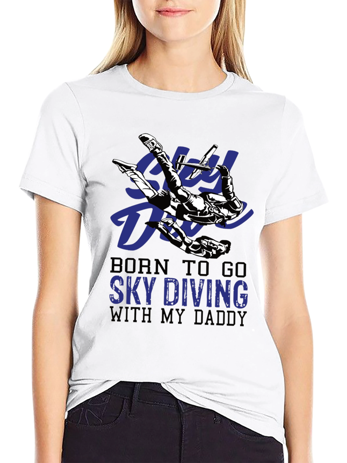 Black Skydiving Daddy T-Shirt | Born To Go Sky Diving view 9