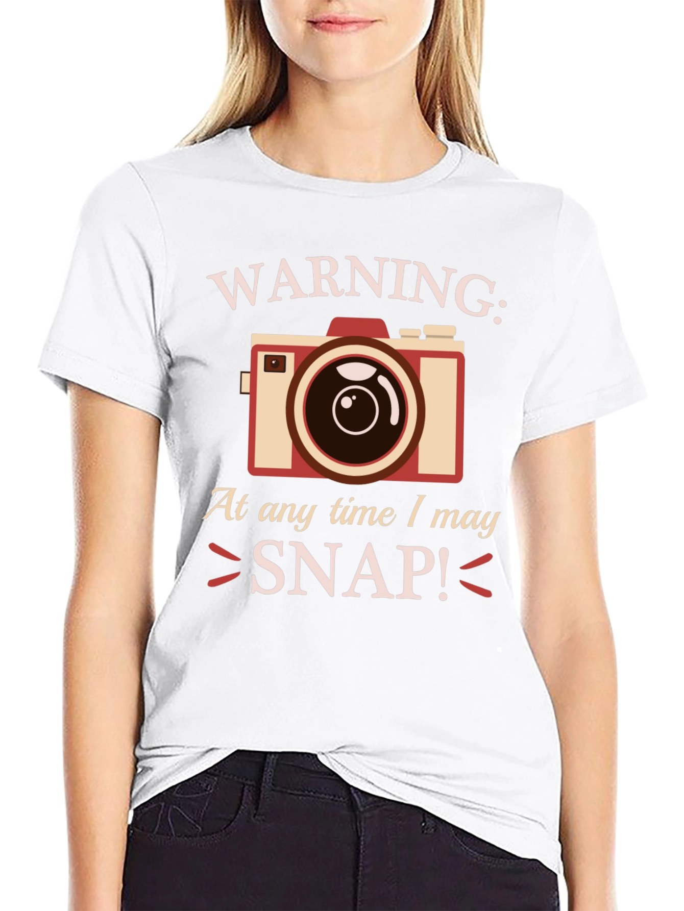 Black Warning: I May Snap! Photographer T-Shirt view 9