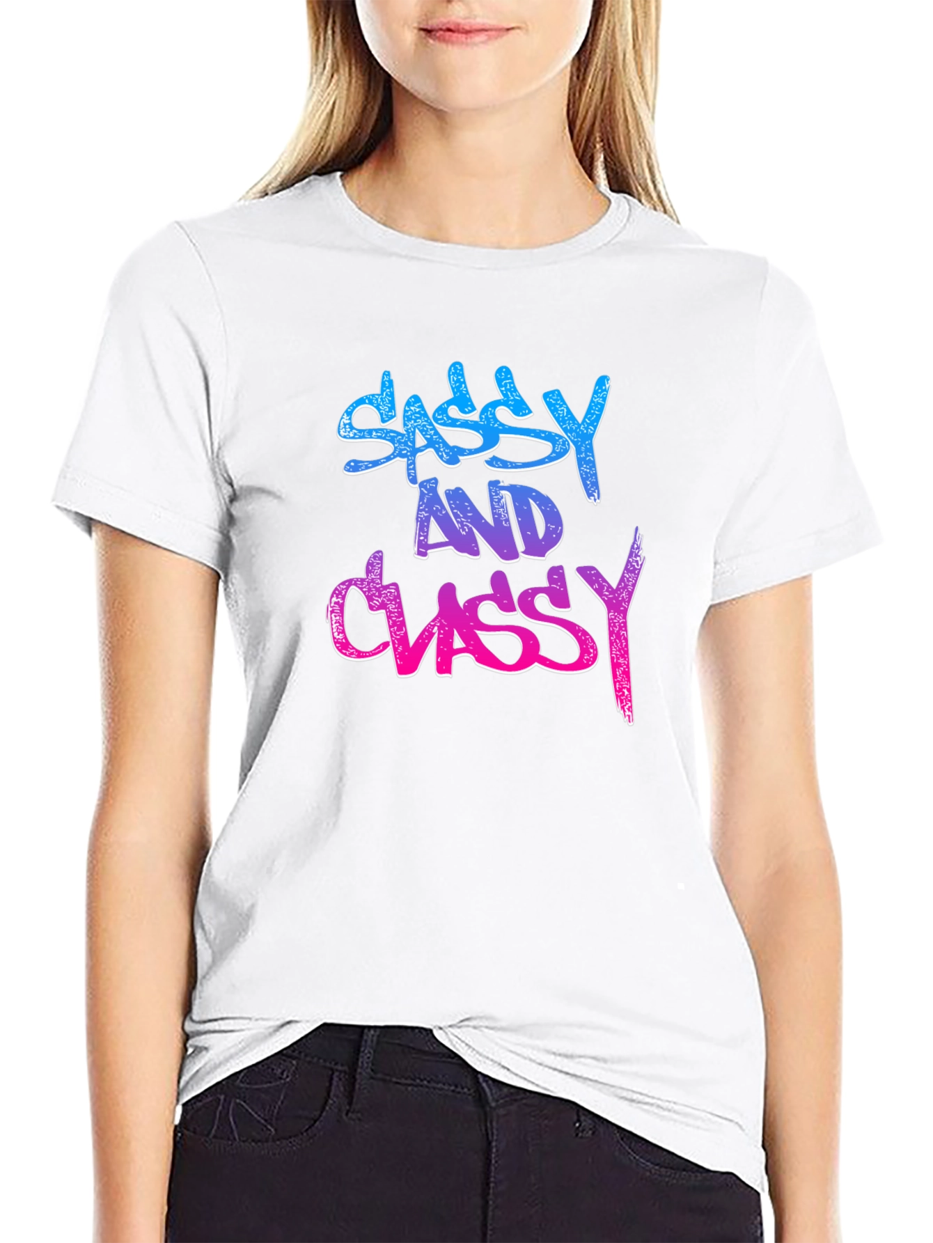Black Sassy and Classy Black Graphic Tee view 9