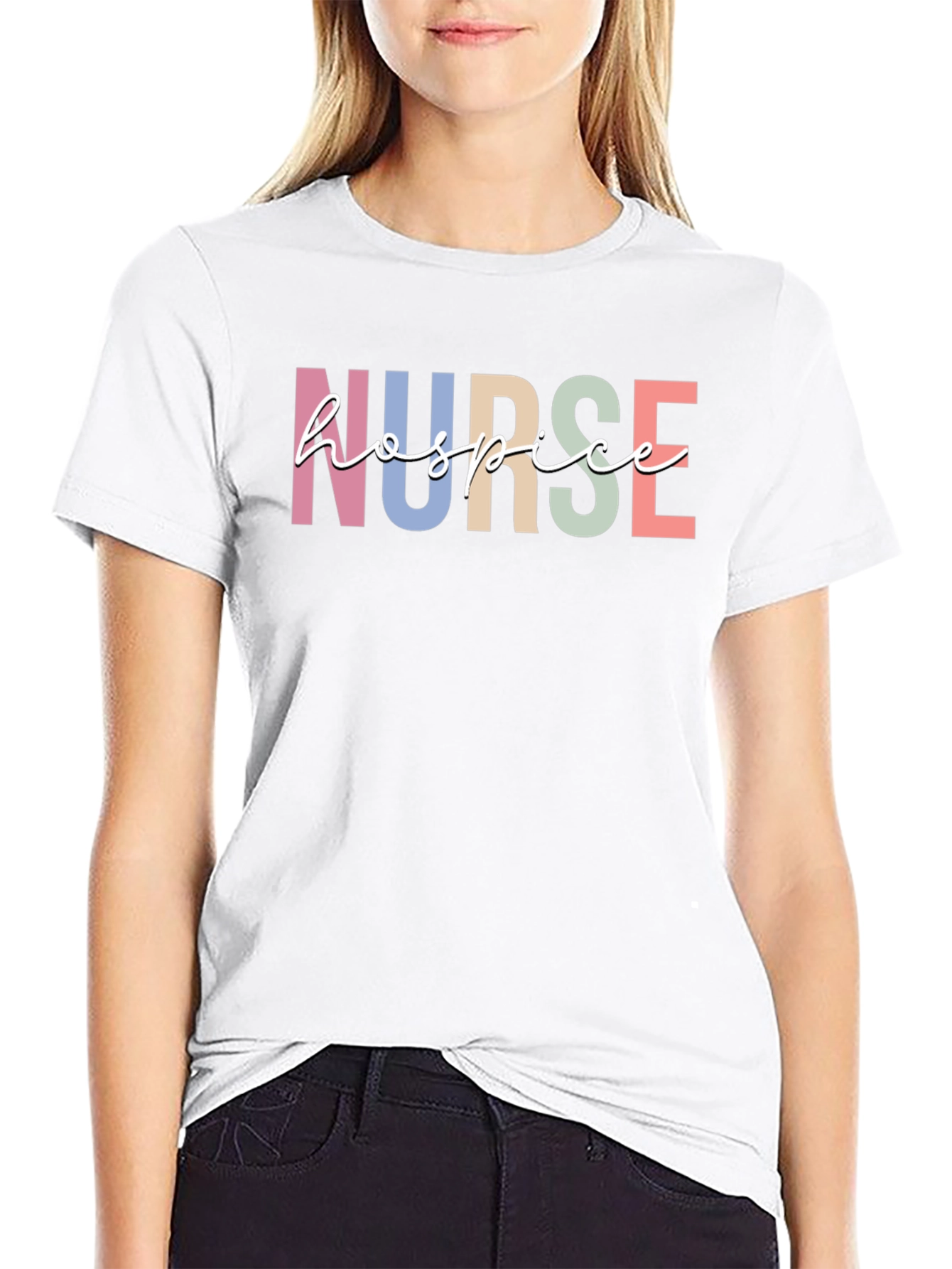 Hospice Nurse T-Shirt Colorful Design - 9