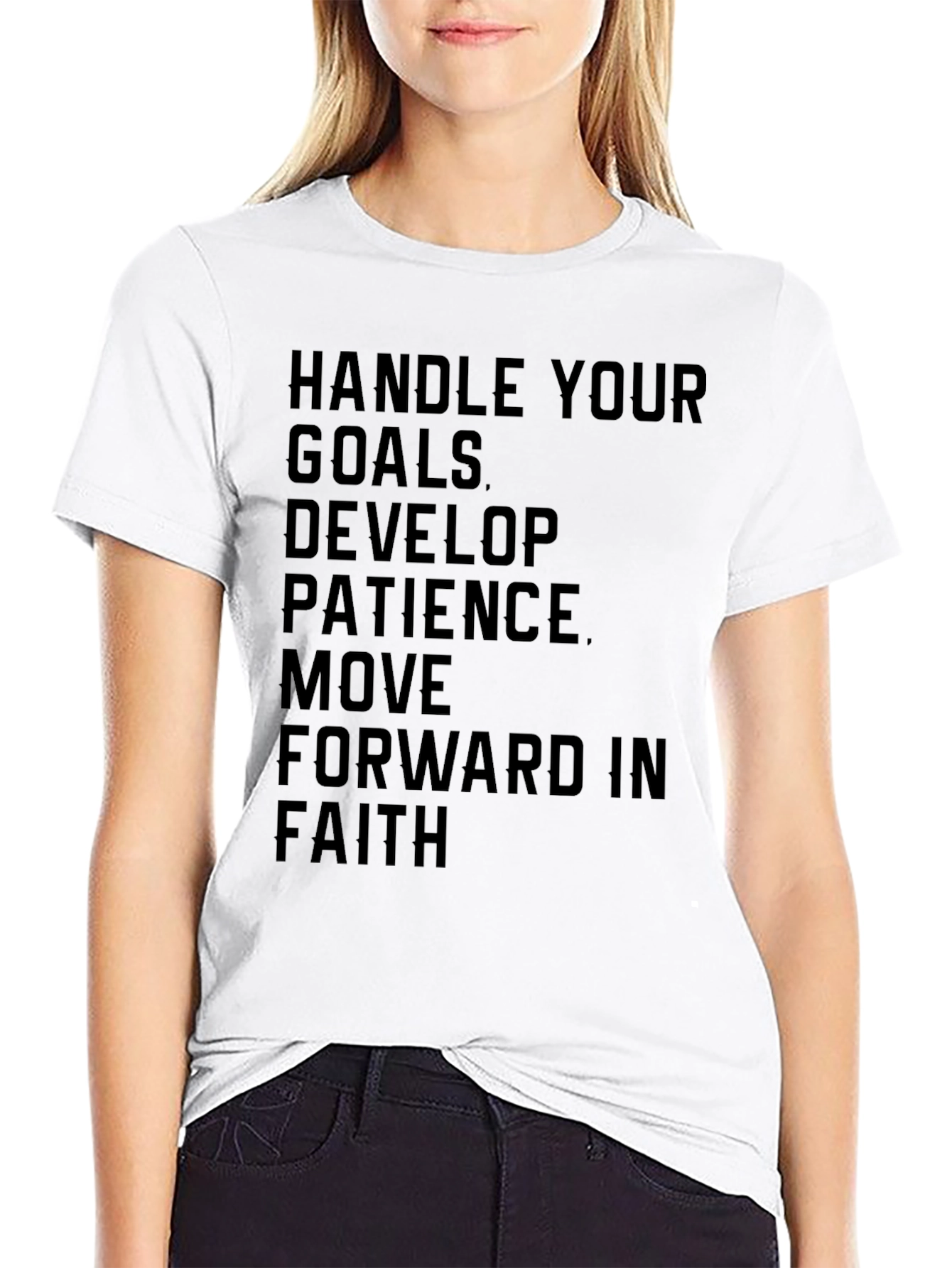 Black Motivational Black T-Shirt: Handle Your Goals view 9