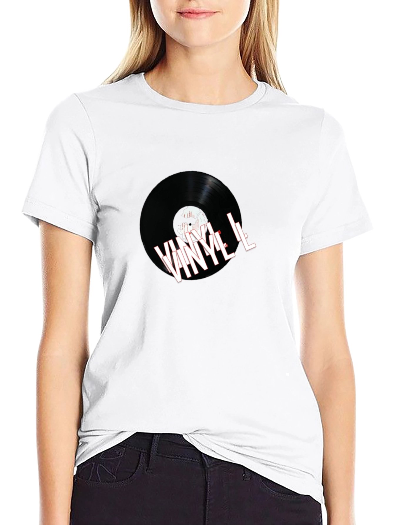 Black Vinyl Record Graphic Tee - Music Lover Fashion view 9