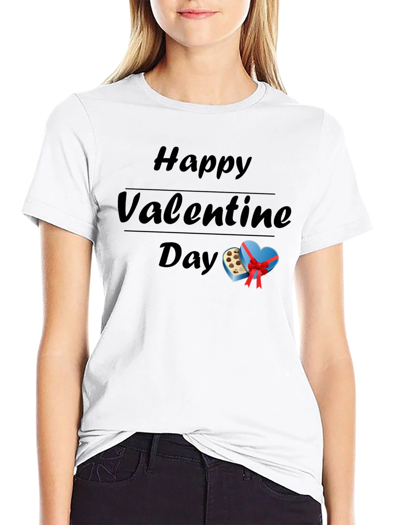 Black Happy Valentine's Day Graphic Tee view 9