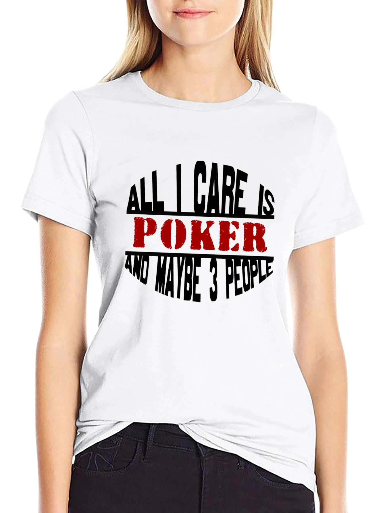 Black All I Care is Poker T-Shirt - Black view 9