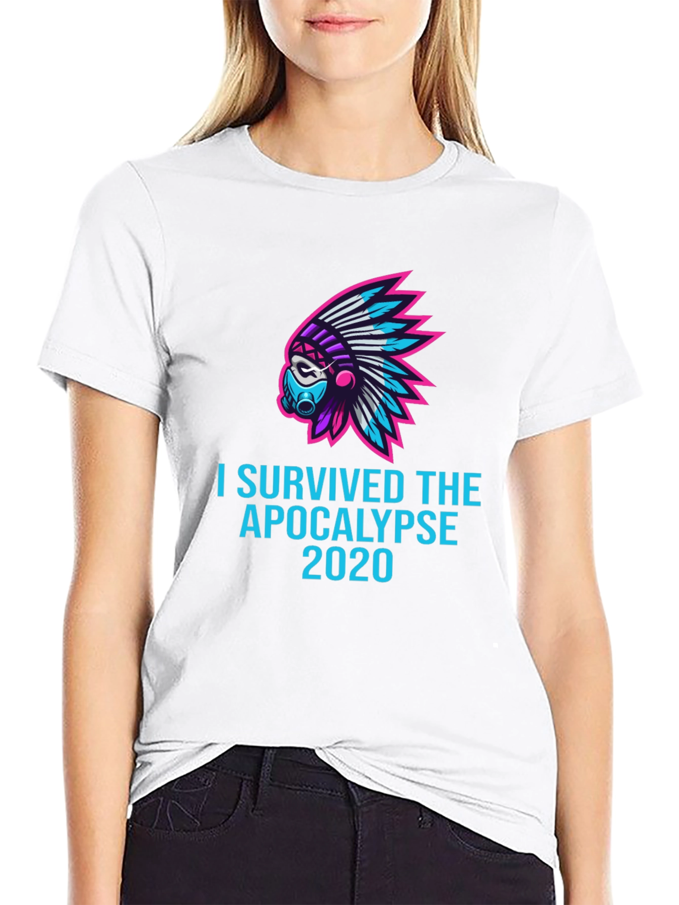 Black I Survived the Apocalypse 2020 T-Shirt view 9