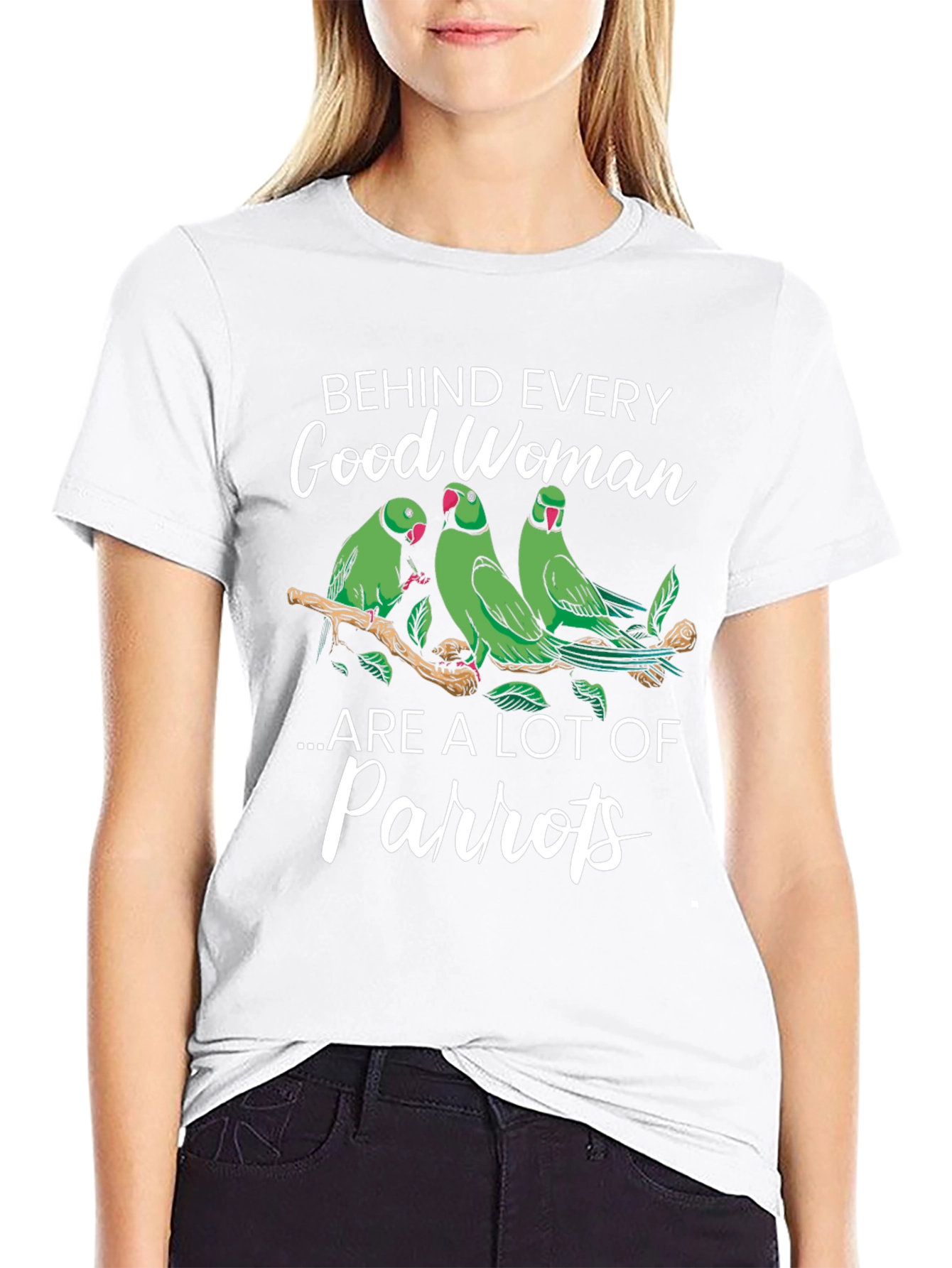 Black Good Woman & Parrot T-Shirt view 9