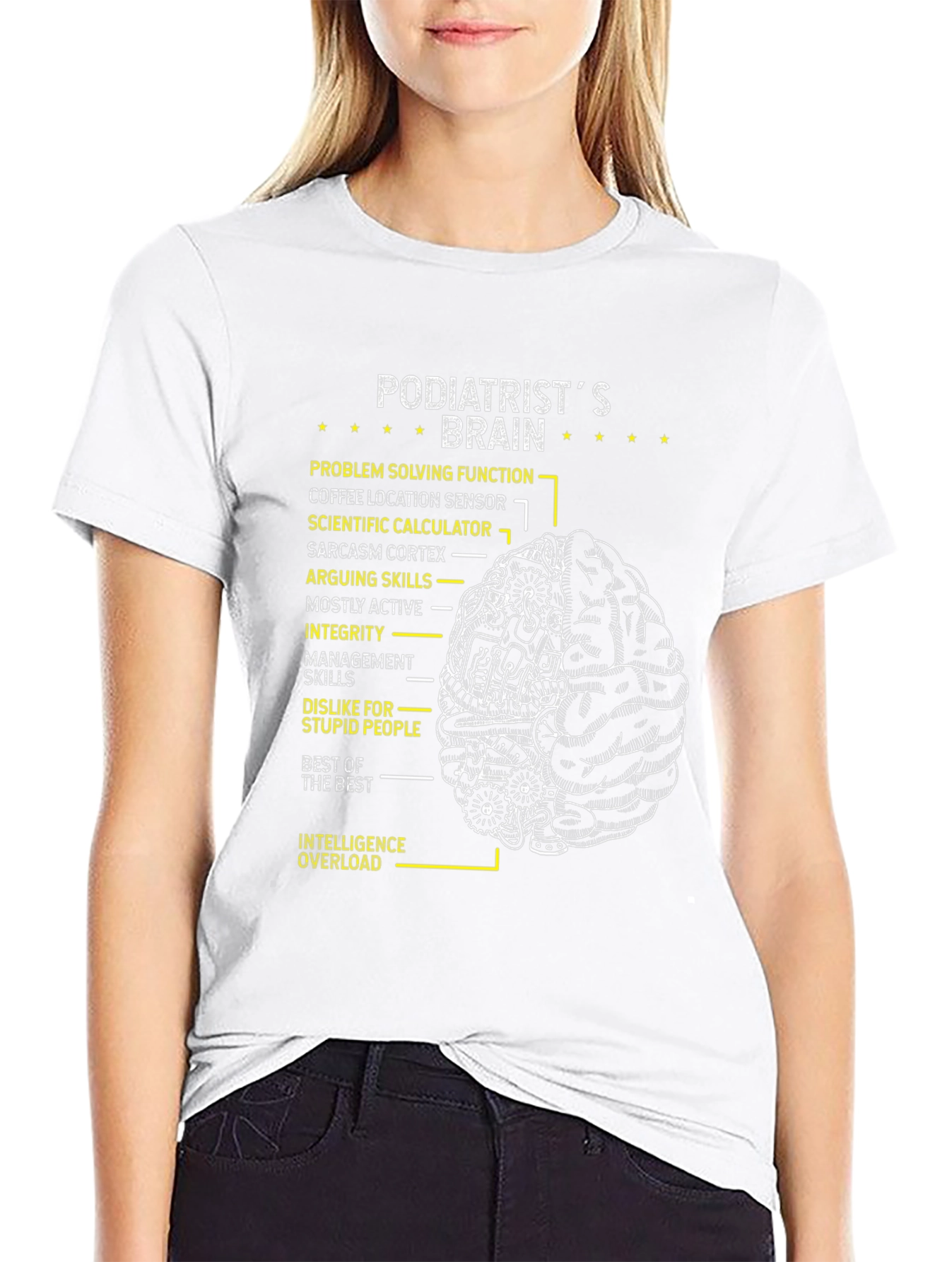 Black Podiatrist's Brain T-Shirt - Funny Medical Tee view 9