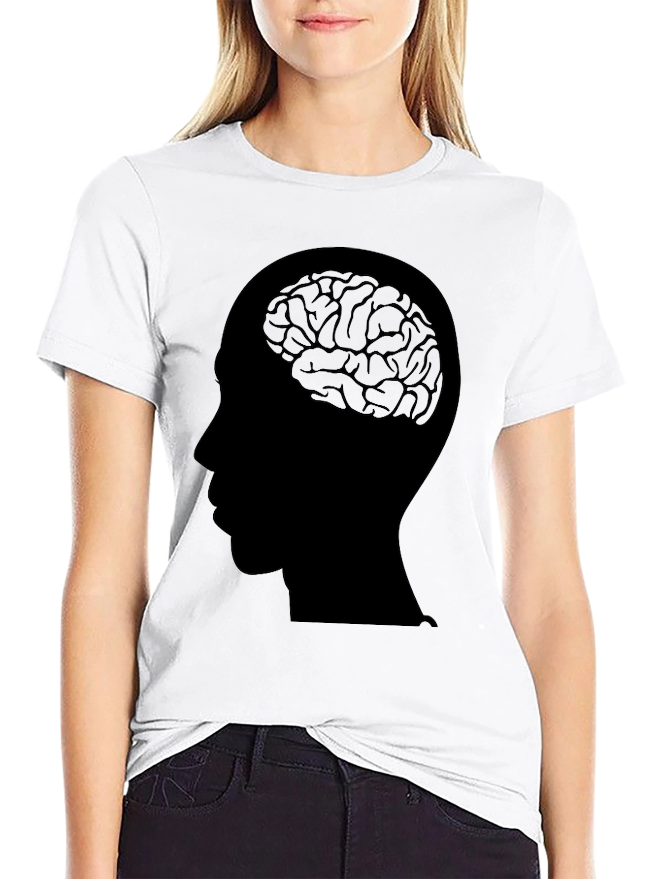 Black Brain Head T-Shirt - Mens Graphic Tee view 9