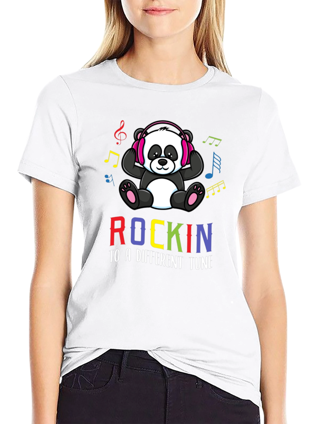 Black Rockin' Panda Music T-Shirt view 9