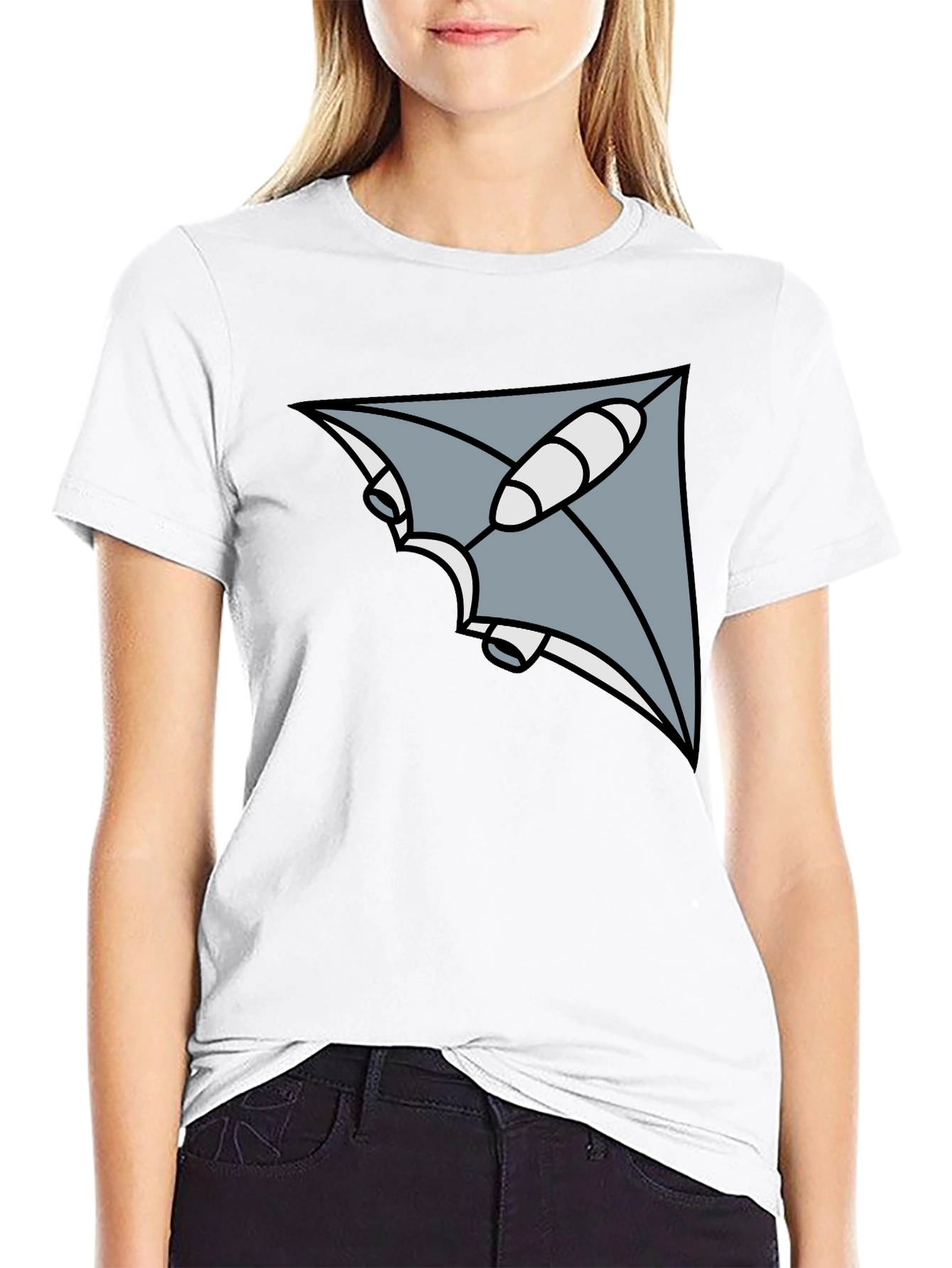 Black Geometric Ray Black T-Shirt view 9