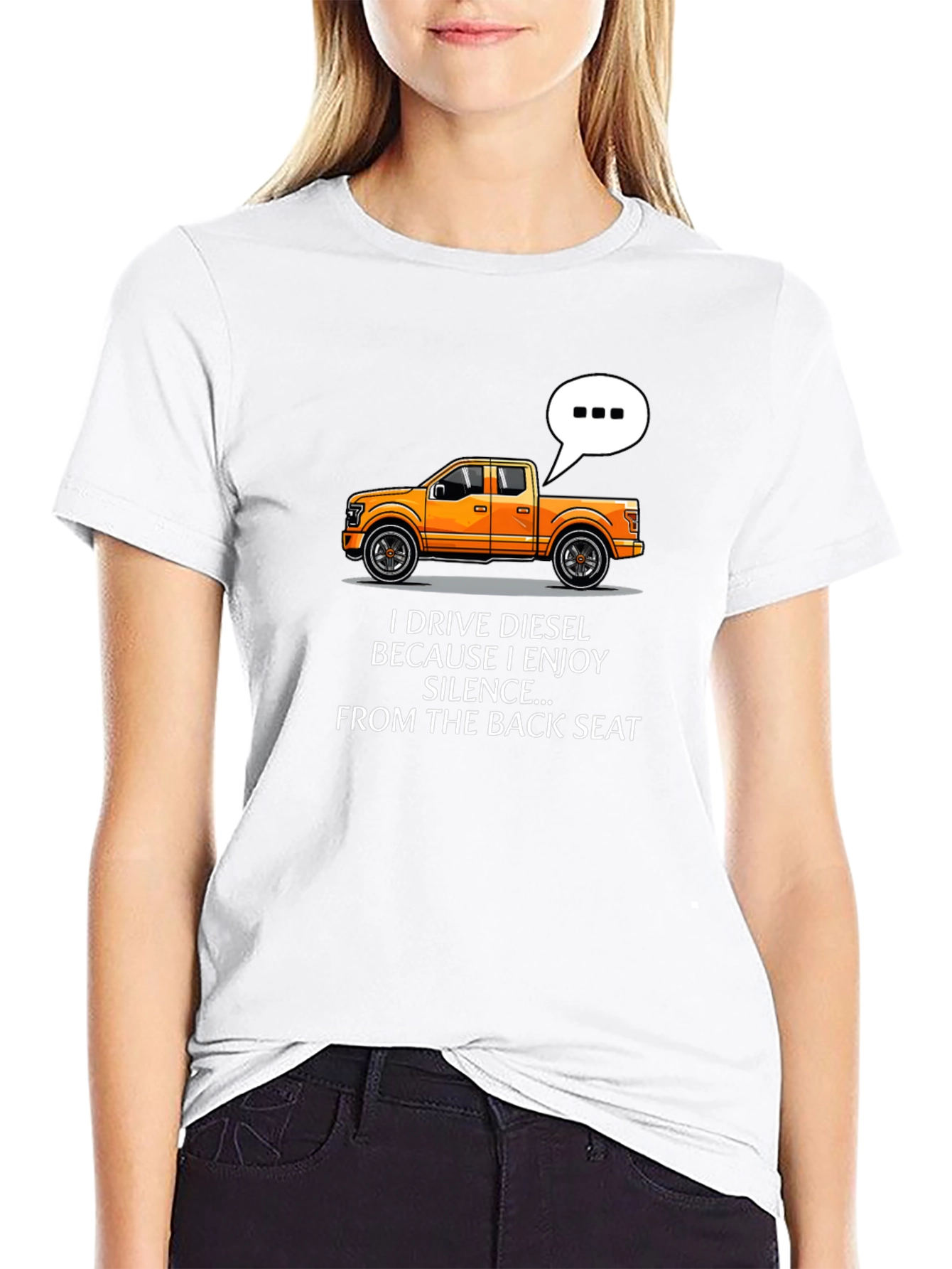 Black Diesel Truck Humor T-Shirt - Enjoy The Silence view 9