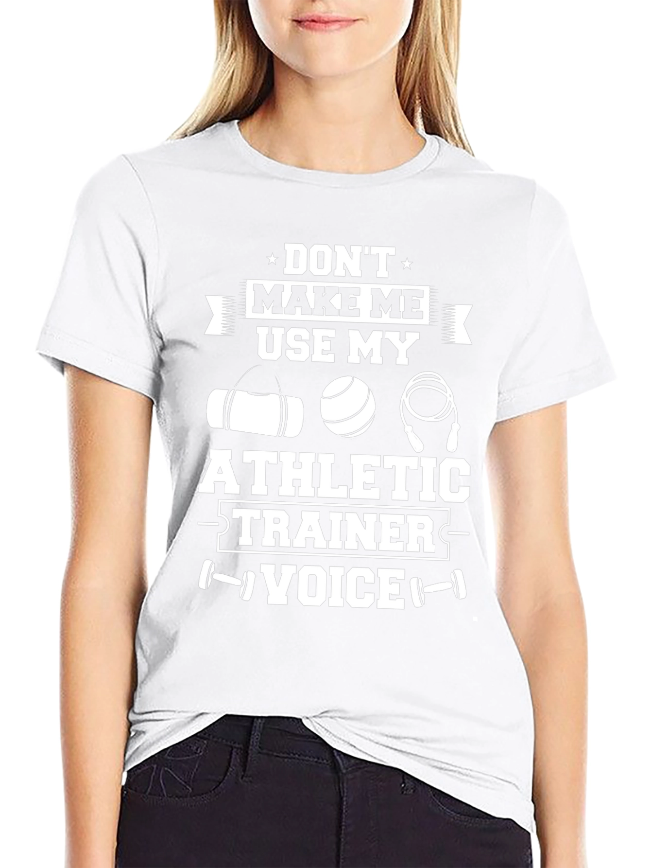 Black Athletic Trainer Voice T-Shirt - Funny Workout Tee view 9