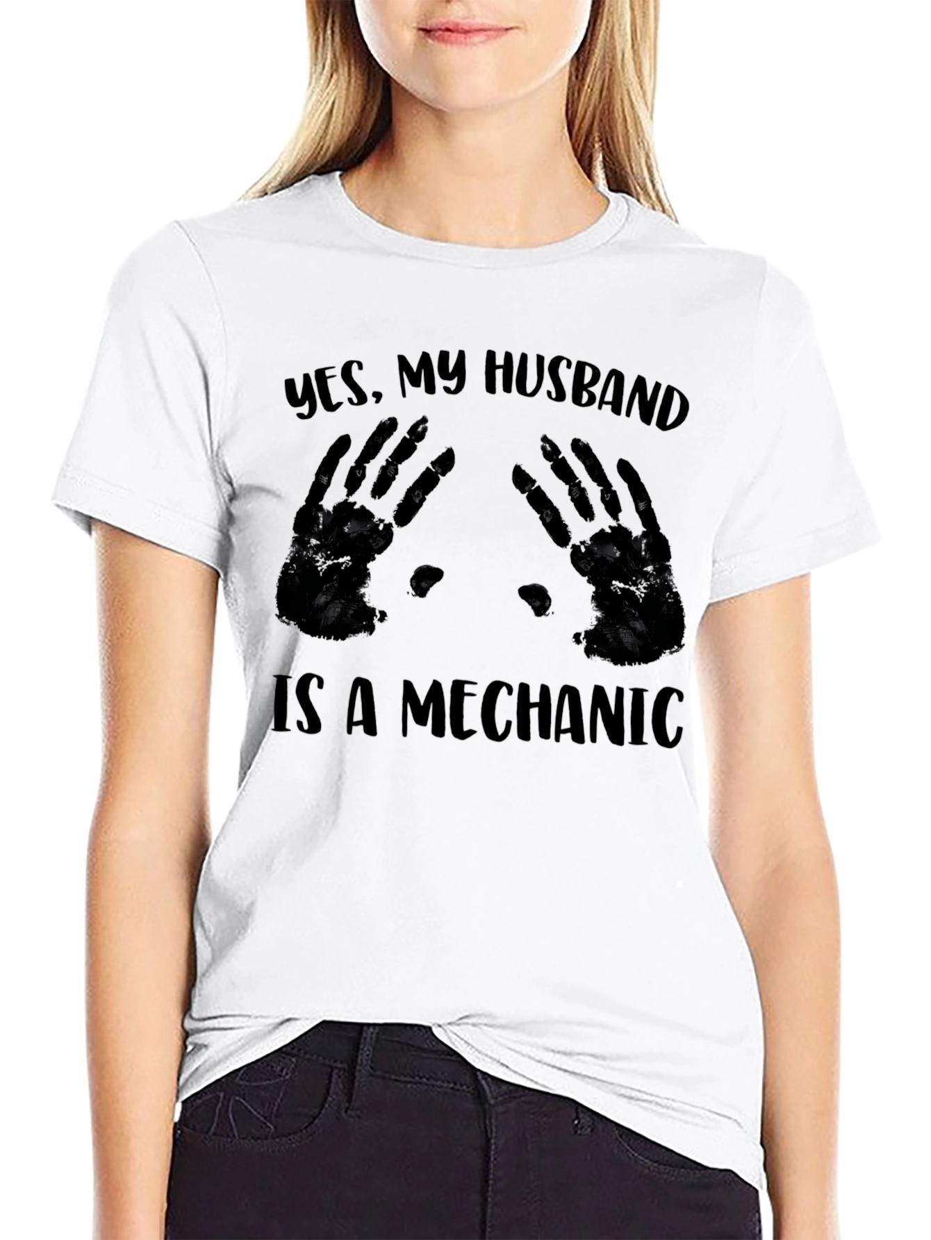 Black Mechanic Husband T-Shirt view 9