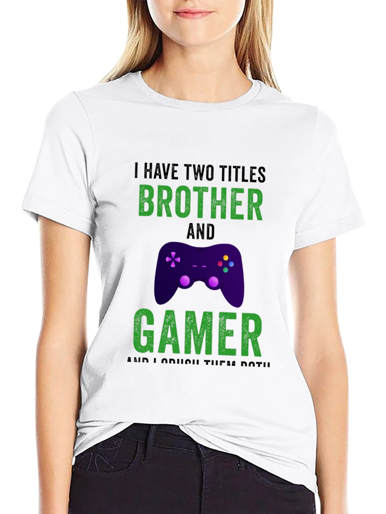 Black Brother and Gamer T-Shirt - Funny Gaming Gift for Men view 9