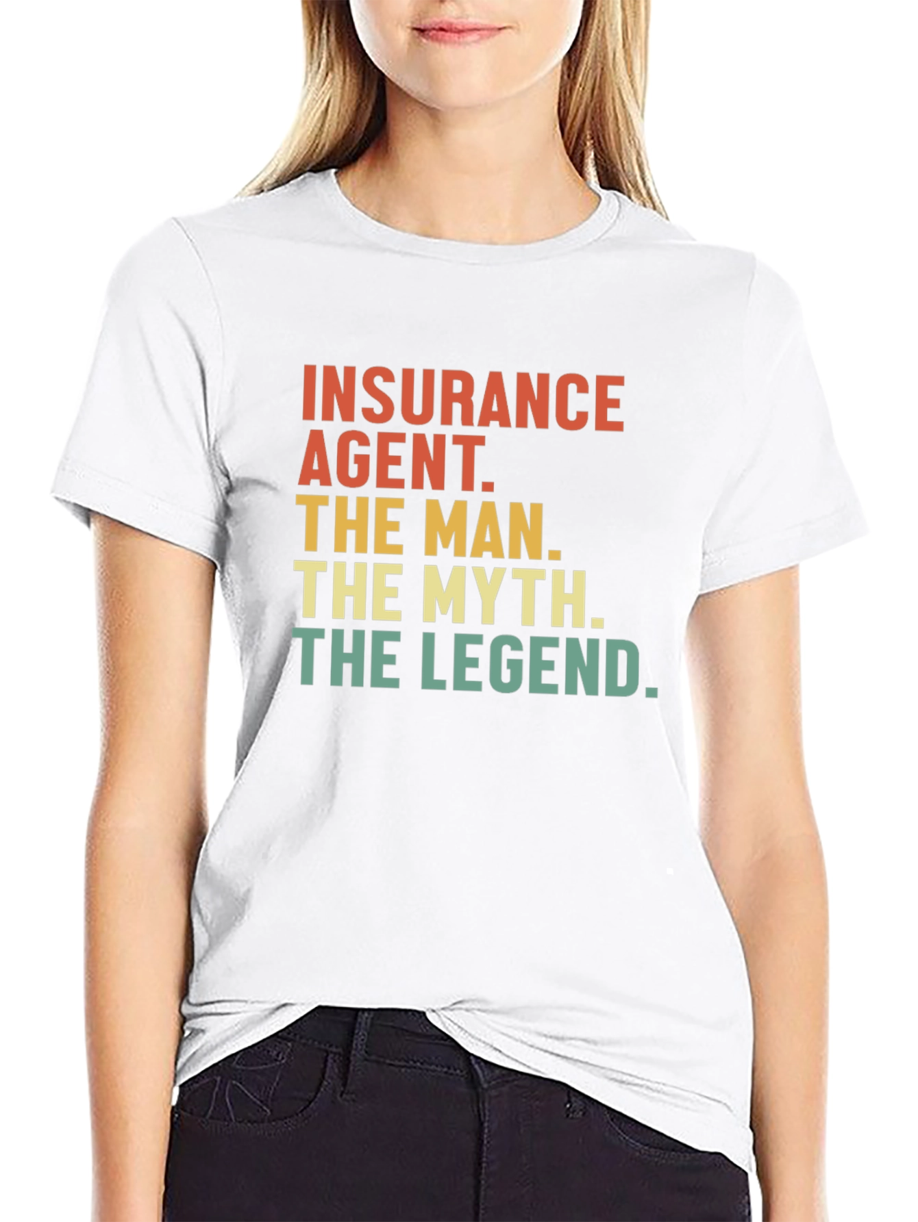 Black Insurance Agent - The Man, Myth, Legend Tee view 9