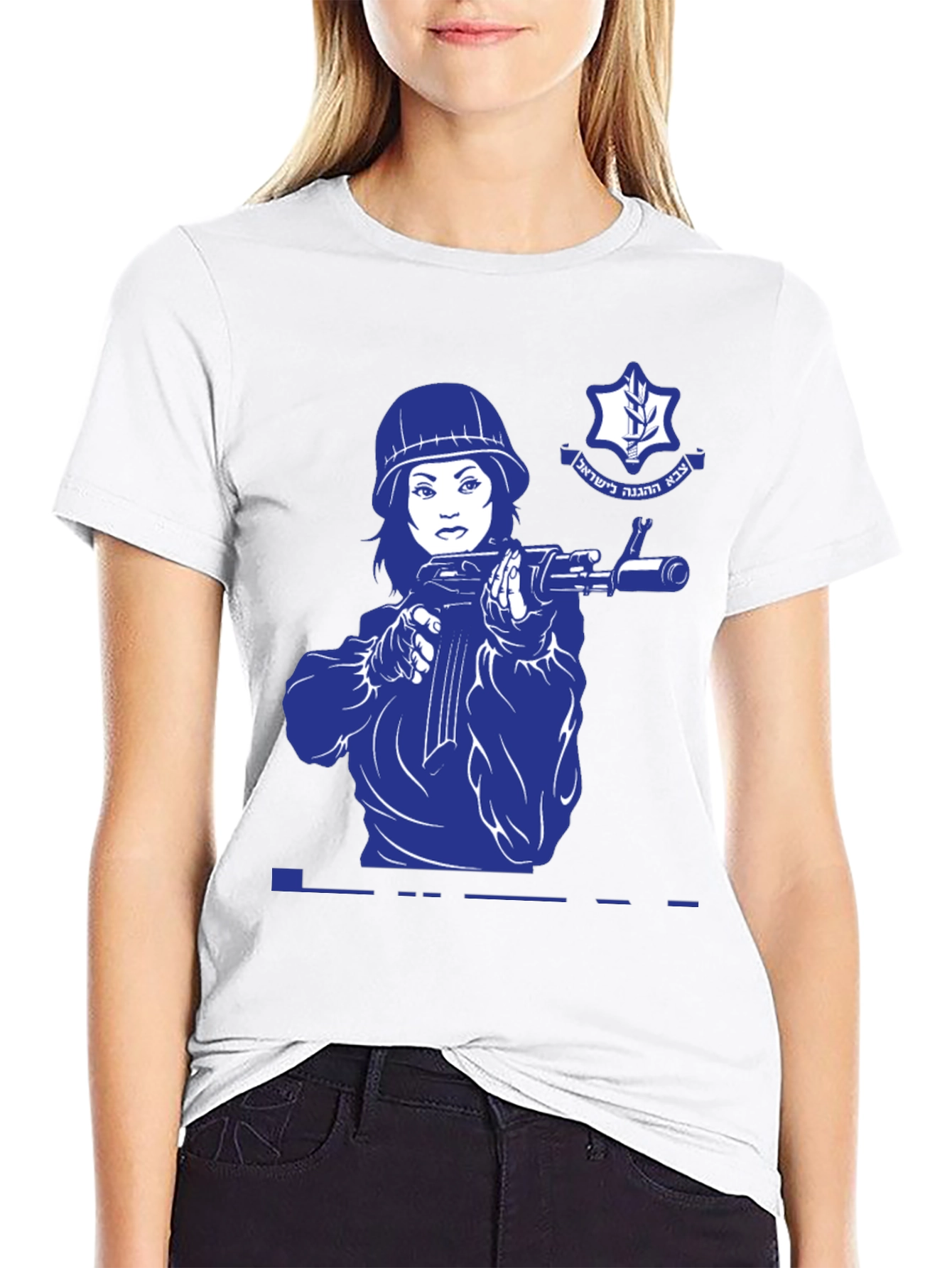 Black Israeli Woman Soldier T-Shirt view 9