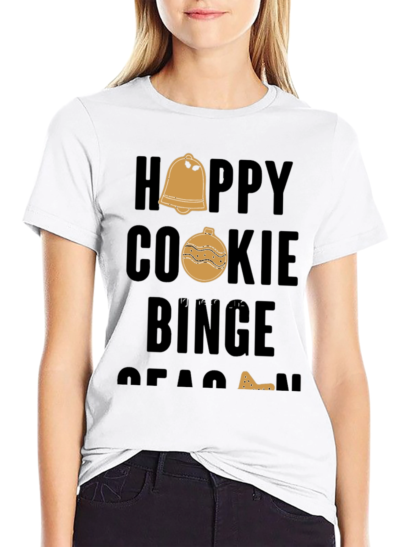 Black Happy Cookie Binge Season Black T-Shirt view 9