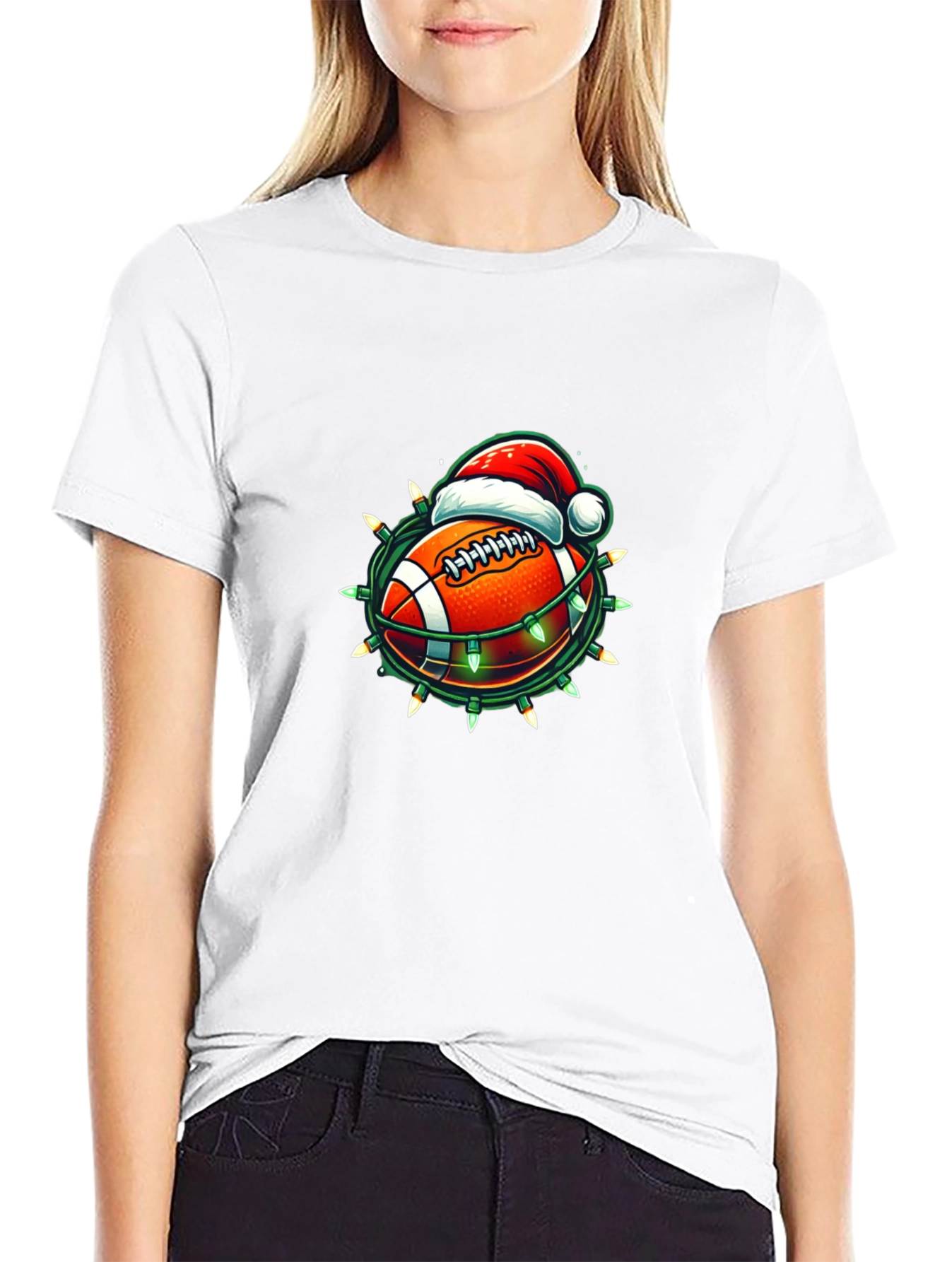 Black Festive Football T-Shirt view 9