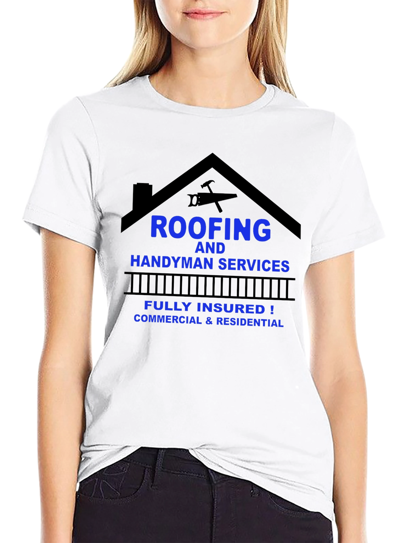 Black Roofing & Handyman Services T-Shirt view 9