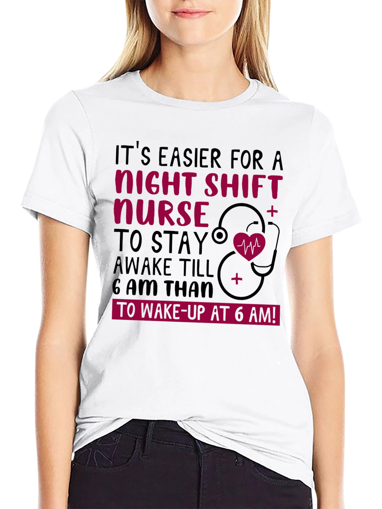 Black Night Shift Nurse T-Shirt view 9