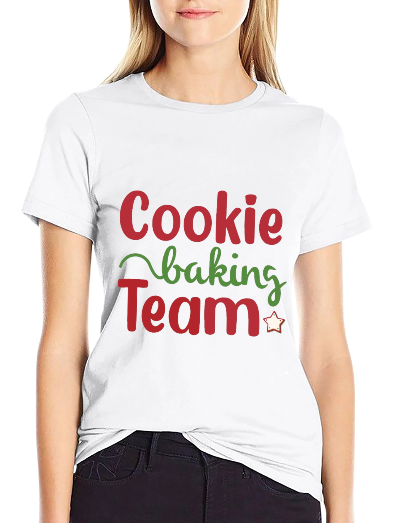 Black Cookie Baking Team Holiday T-Shirt view 9